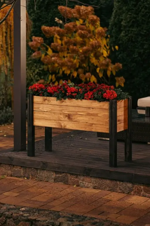 Upyard Hochbeet erhöht Puzzle Modular Holz 127 x 47 cm natur/schwarz