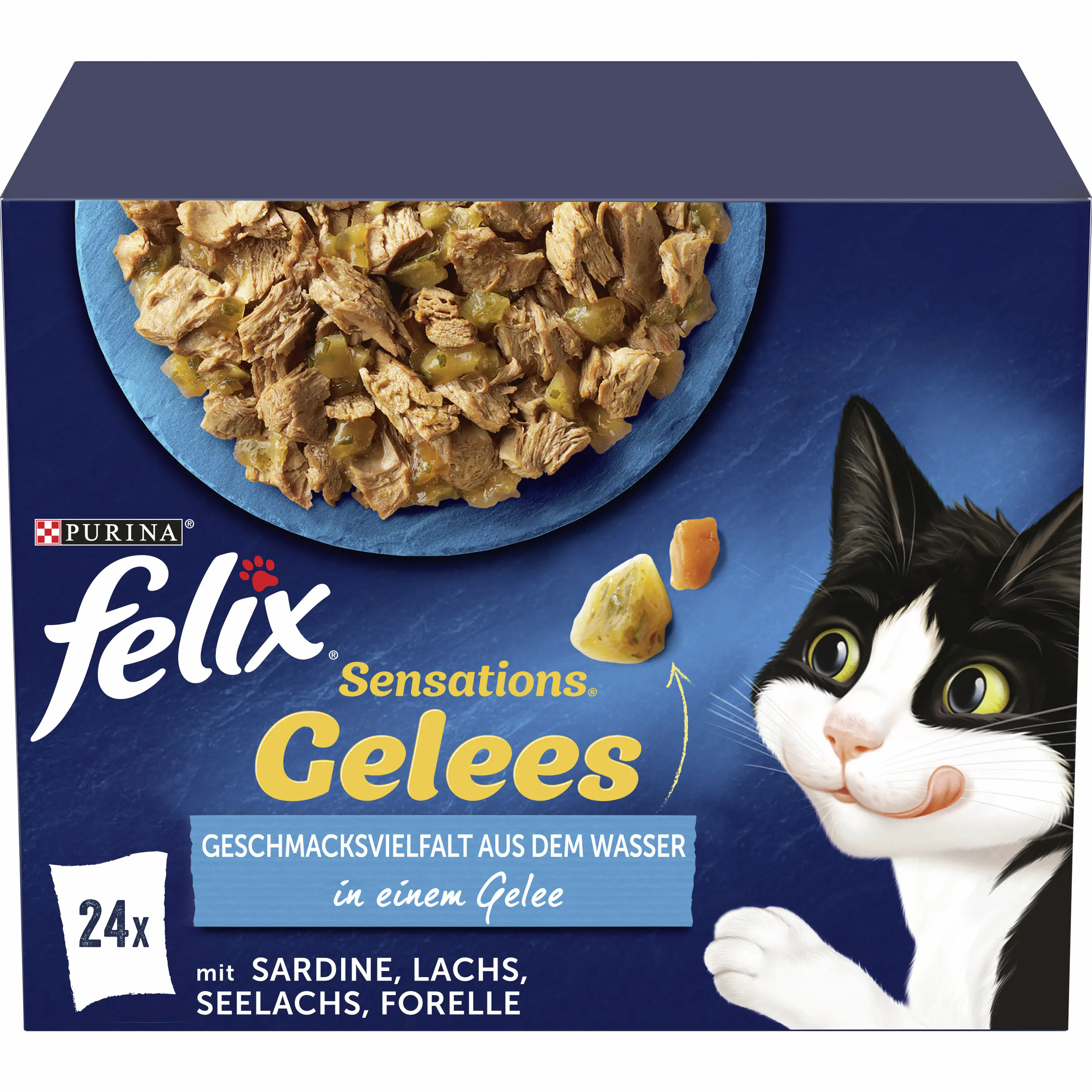 Felix Sensations Gelees Geschmacksvielfalt aus dem Wasser 24x 85g