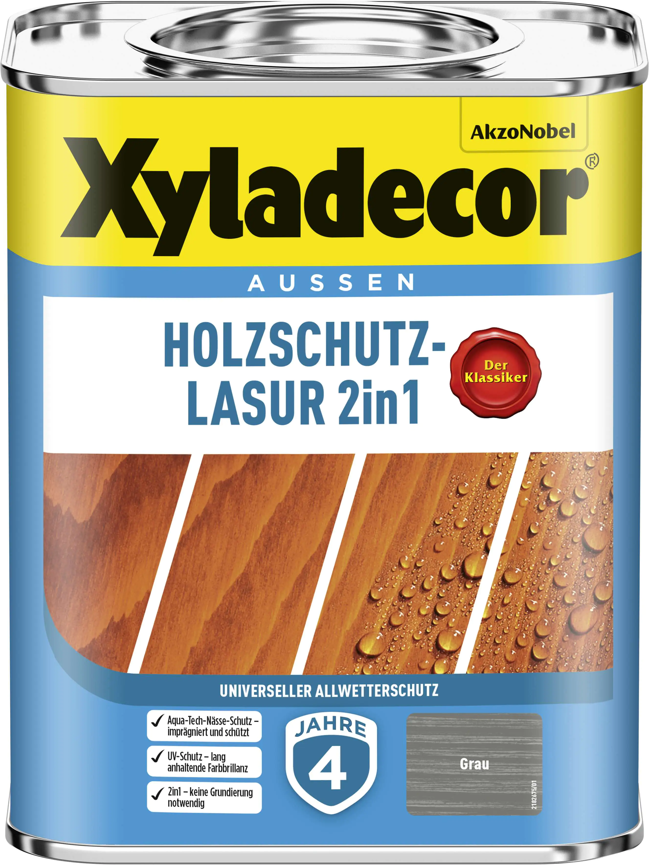 Xyladecor Holzschutzlasur 750 ml grau 2in1