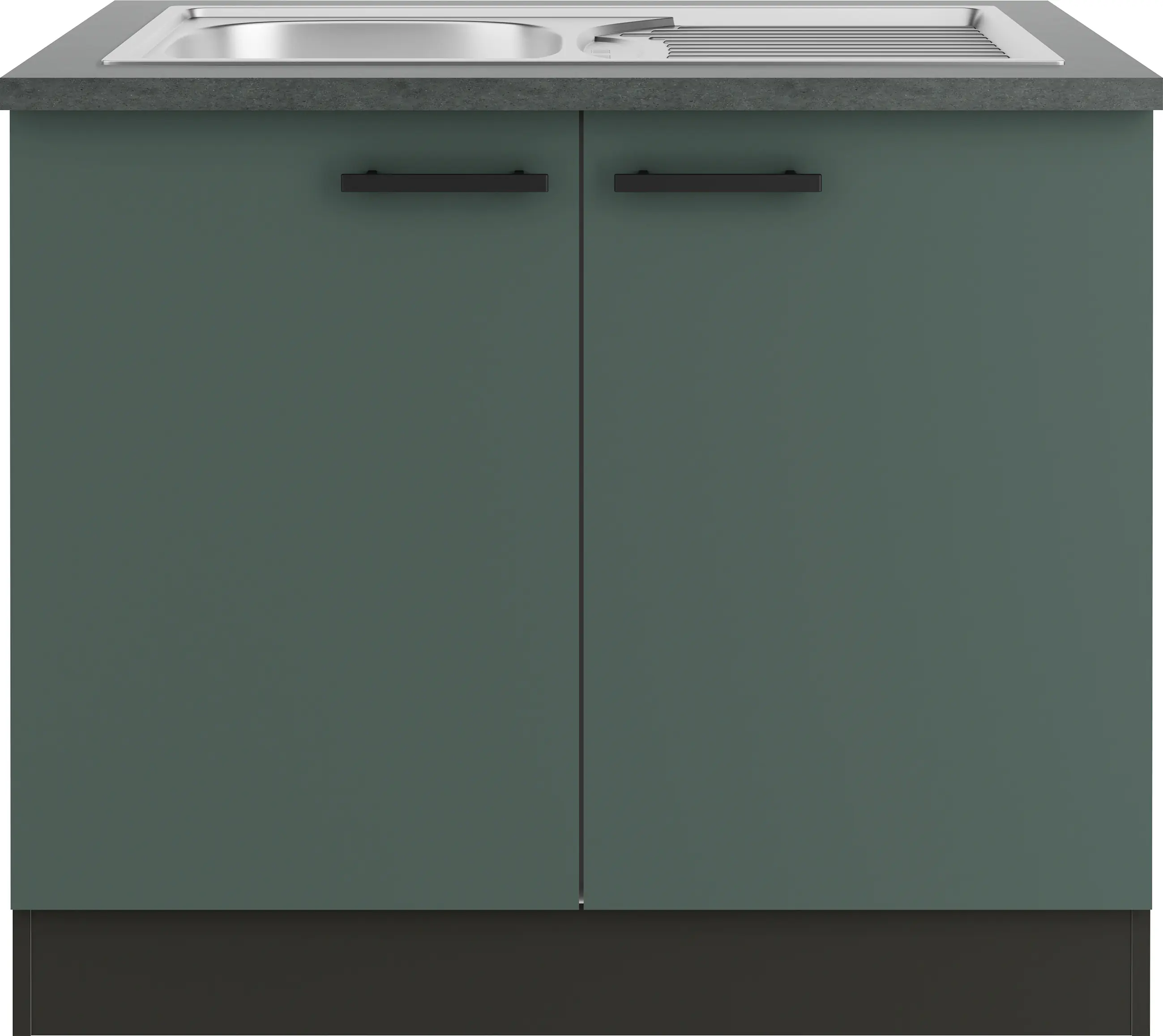 Optifit Spülenunterschrank Verona 405 steingrün/anthrazit 100 cm