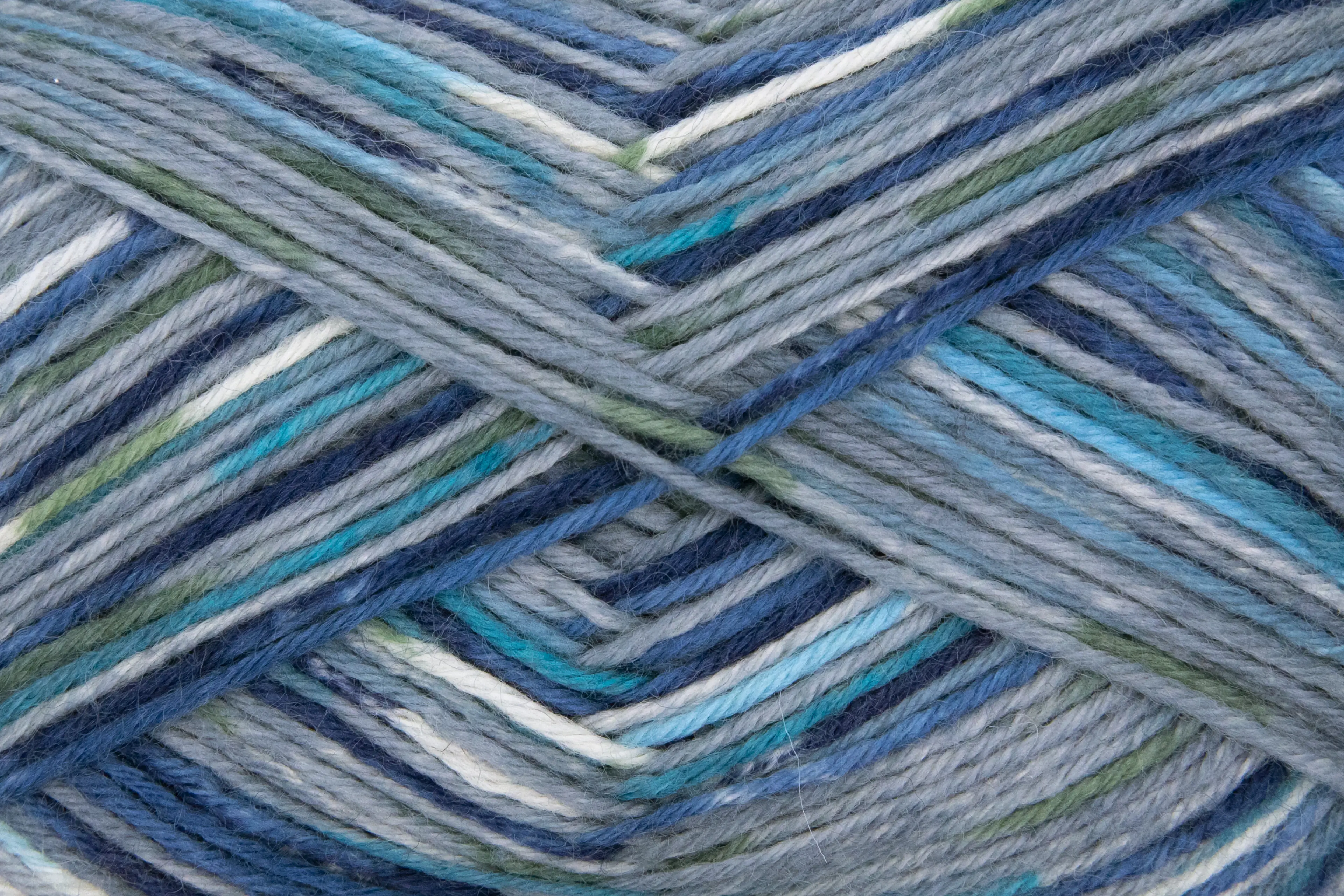 Gründl Sockenwolle Hot Socks 150 g 6-fach, creme-blaugrau-jeansblau