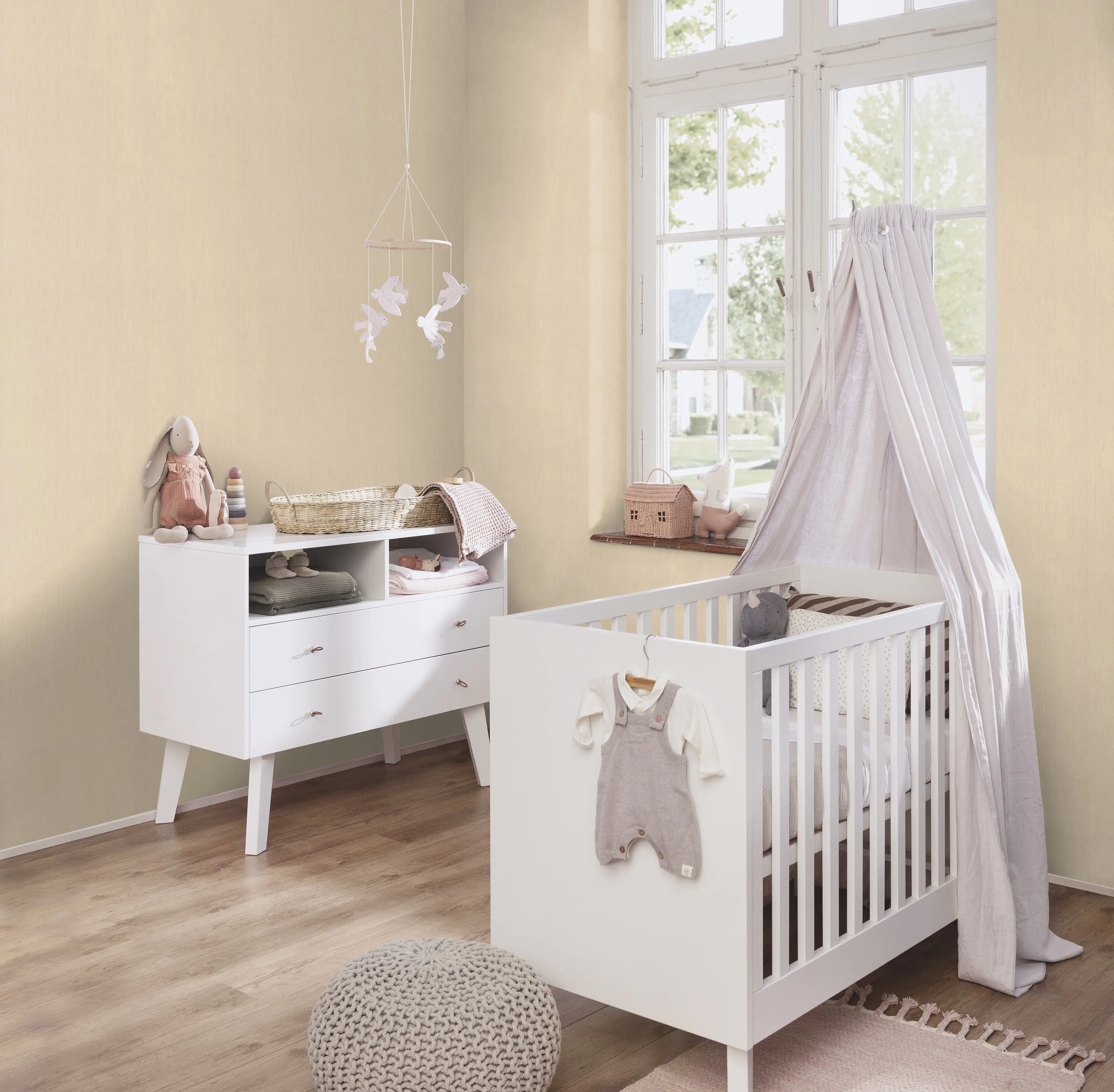 Rasch Vliestapete 746037 Beige-Dunkelbeige Uni 10,05 m x 0,53 m