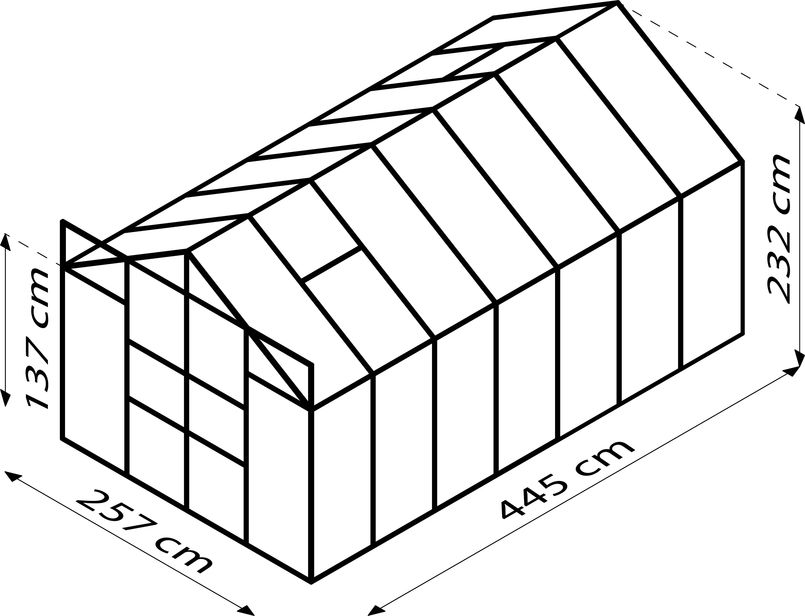 Vitavia Gewächshaus Mars 11500 445 x 257 cm 4 mm HPK
