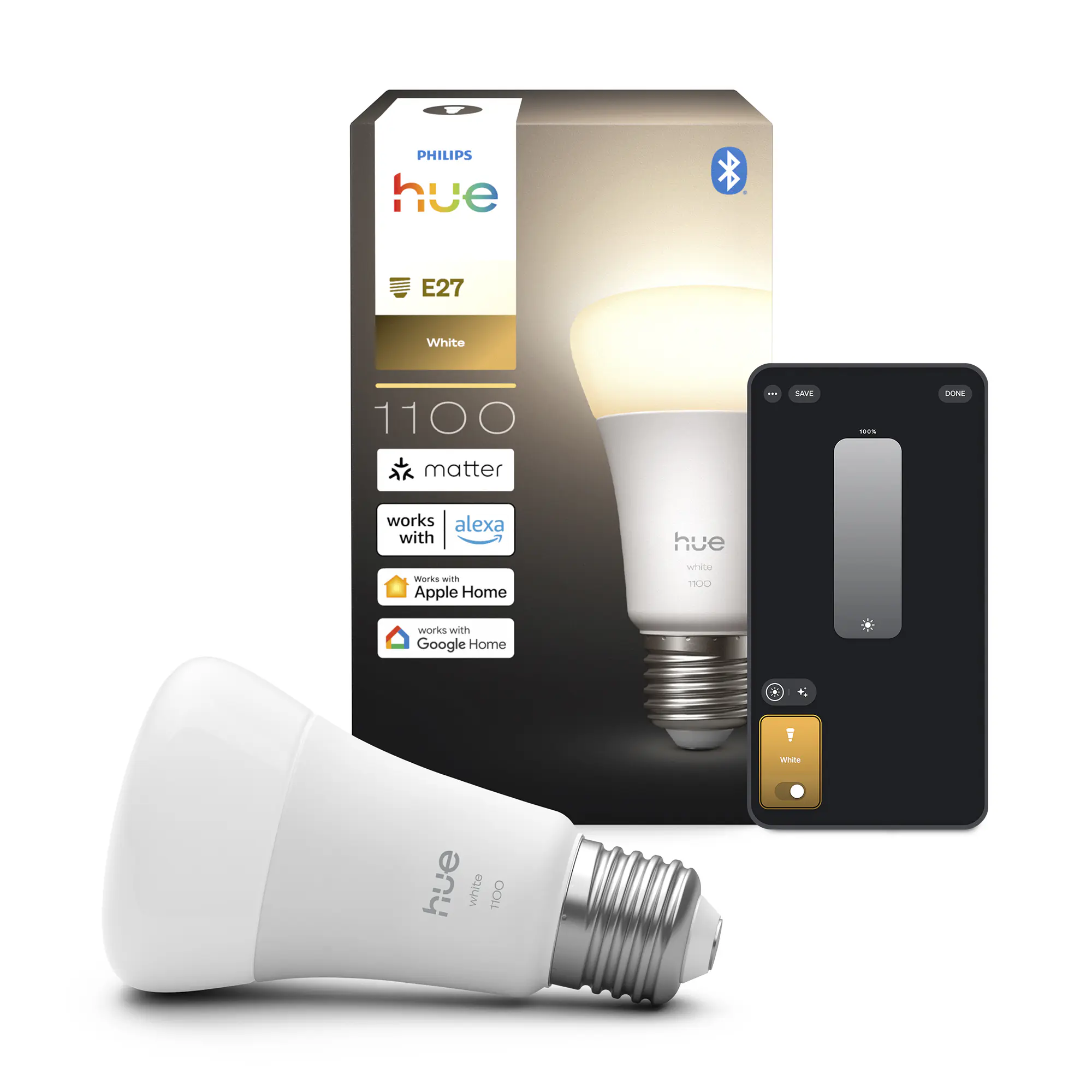 Philiph Hue Smart LED Leuchtmittel 9,5 W E27 warmweiß