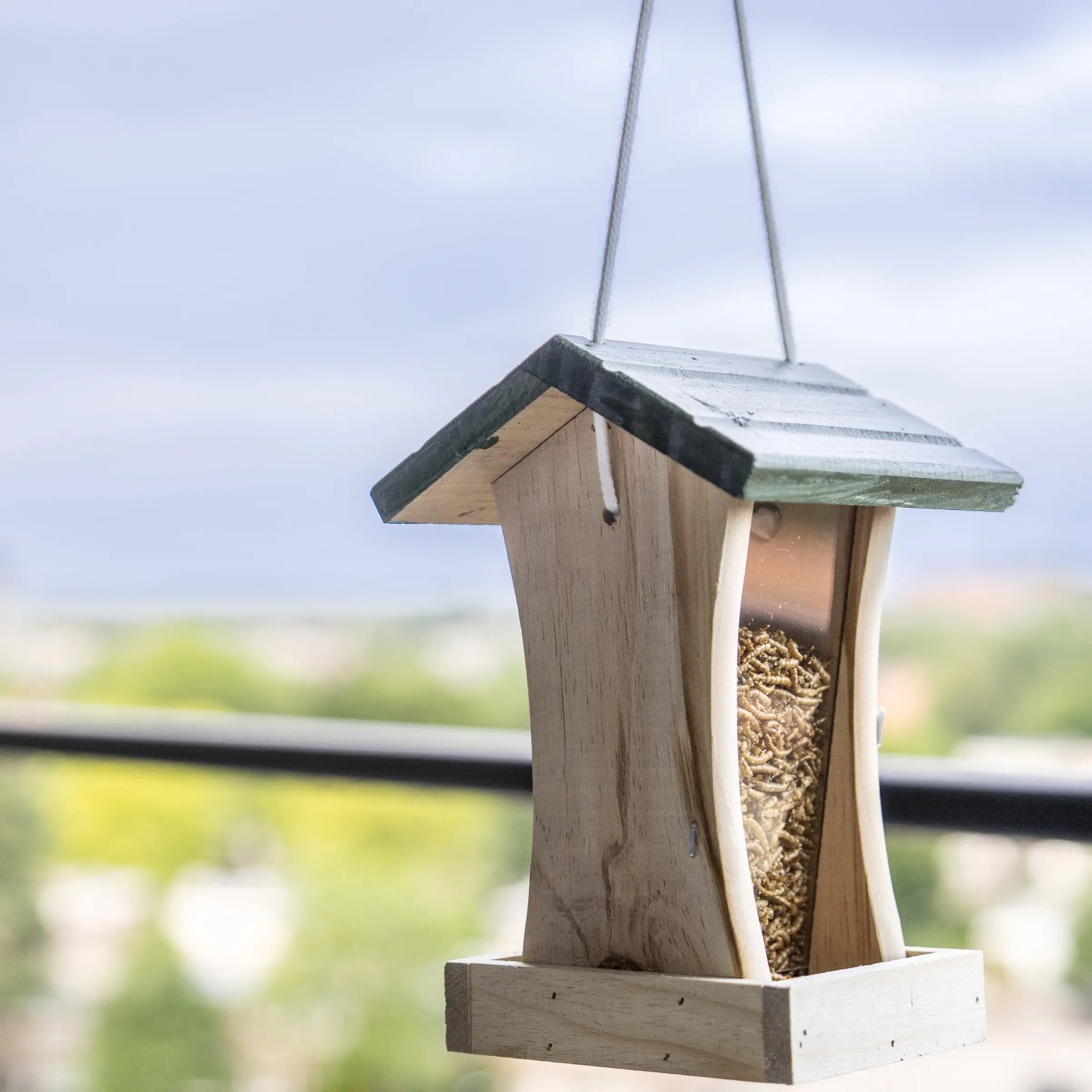 CJ Wildlife Futterhaus St. Louis natur/grün LxBxH: 16x16x23 cm