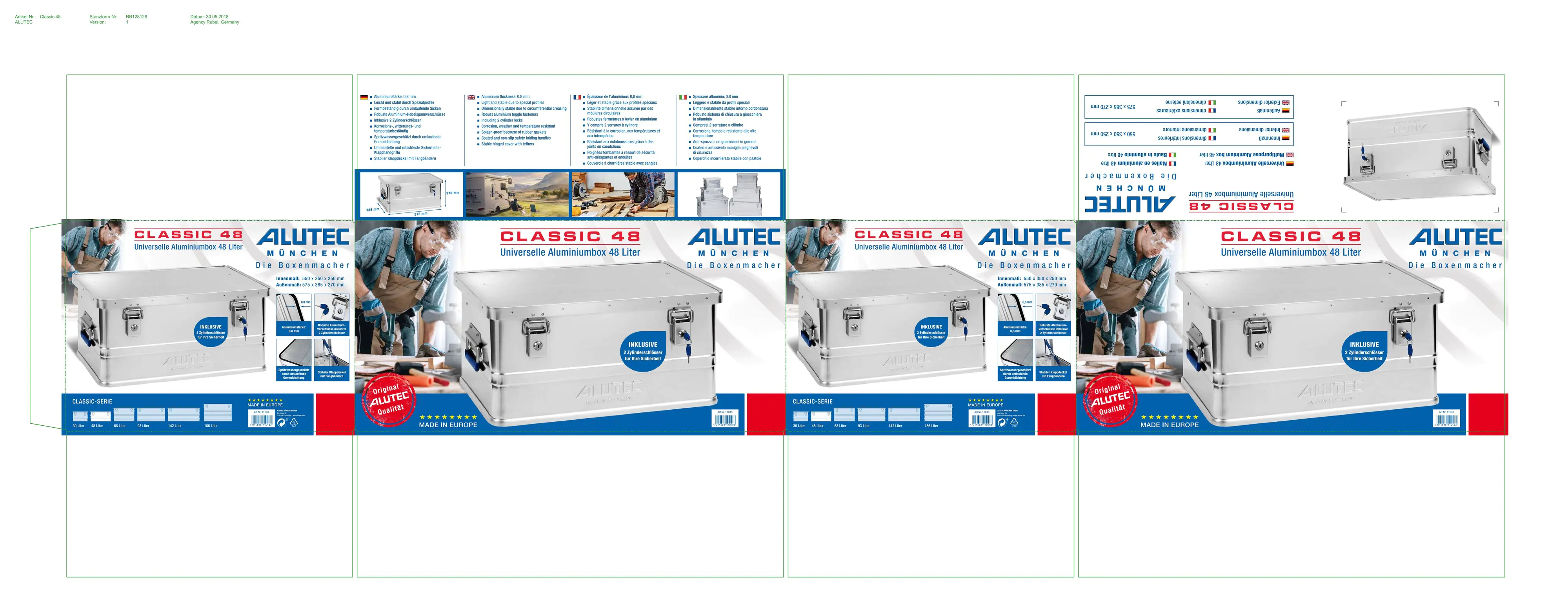 Alutec Aluminiumbox Classic S 58 x 39 x 27 cm Alutec Aluminiumbox Classic S 58 x 39 x 27 cm