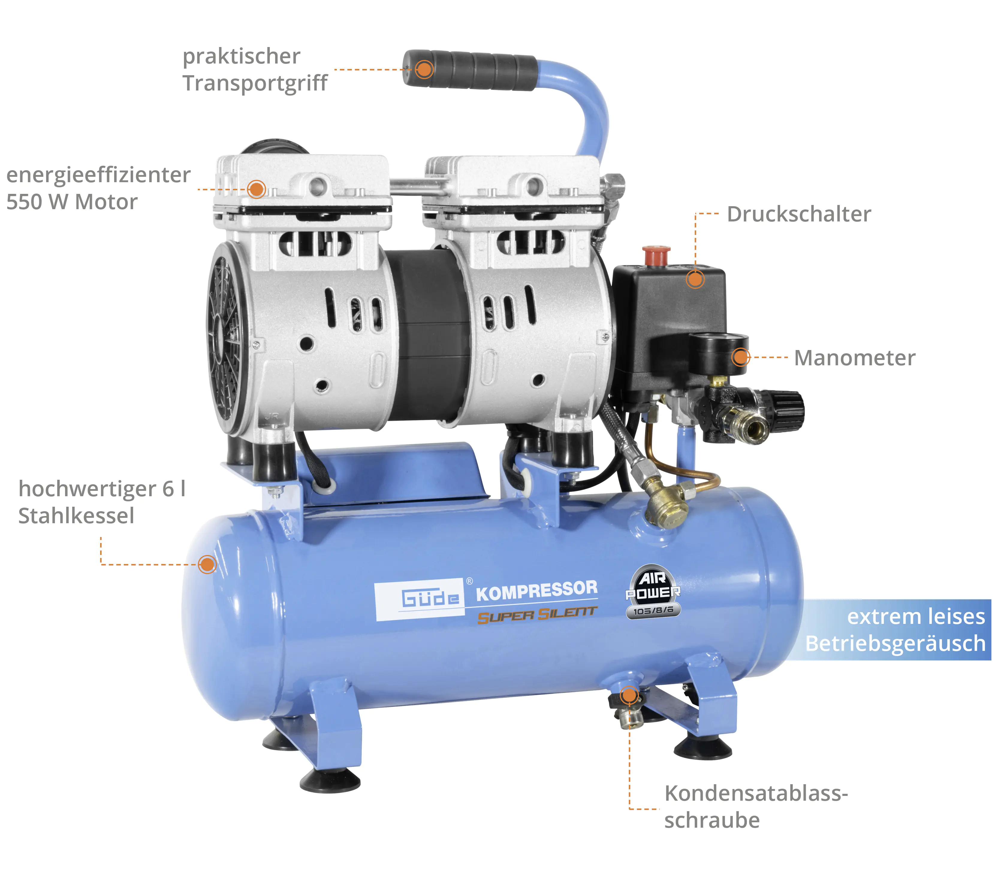 Güde Kompressor Airpower 105/8/6 SILENT Güde Kompressor Airpower 105/8/6 SILENT