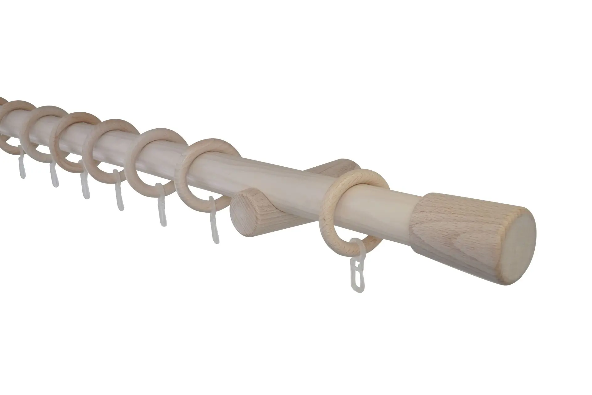 Gardinia Holz-Gardinenstangen-Set Koro 1-Lauf 200 cm ahorn-optik