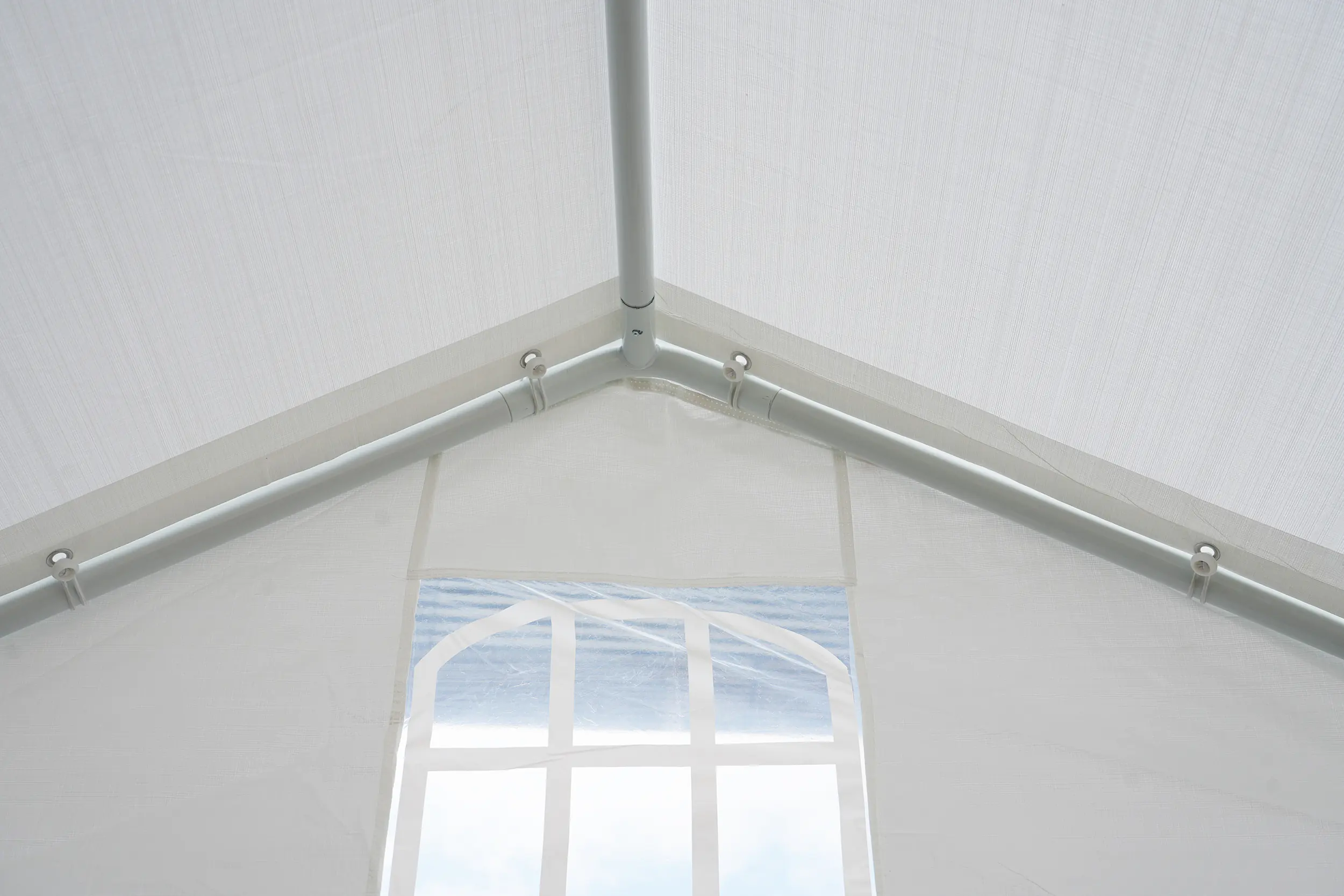 Primaster Großraumzelt 600 x 300 cm inkl. 2 Giebelseitenteilen weiß 