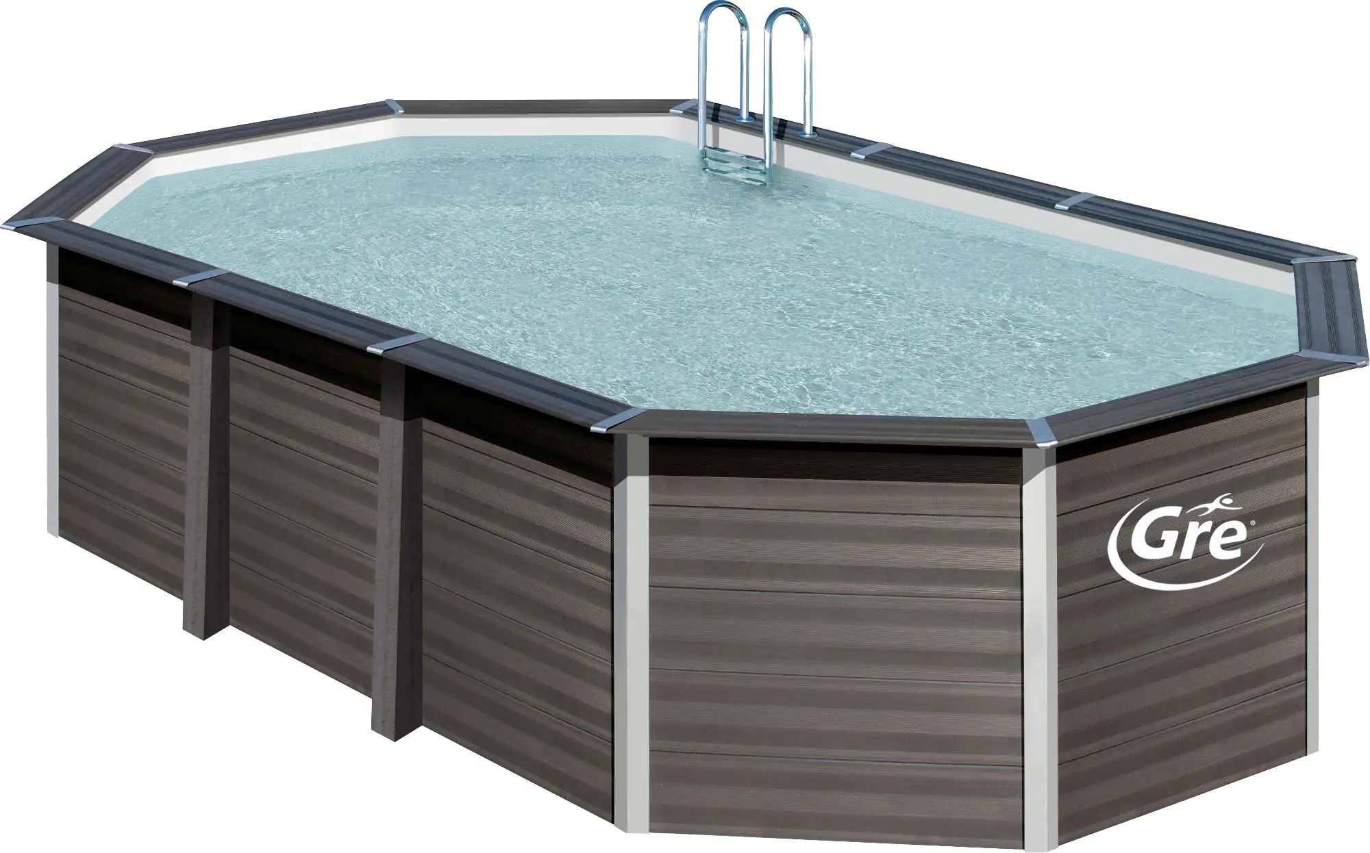 Gre Composite Pool oval grau 664 x 386 x 150 cm Gre Composite Pool oval grau 664 x 386 x 150 cm