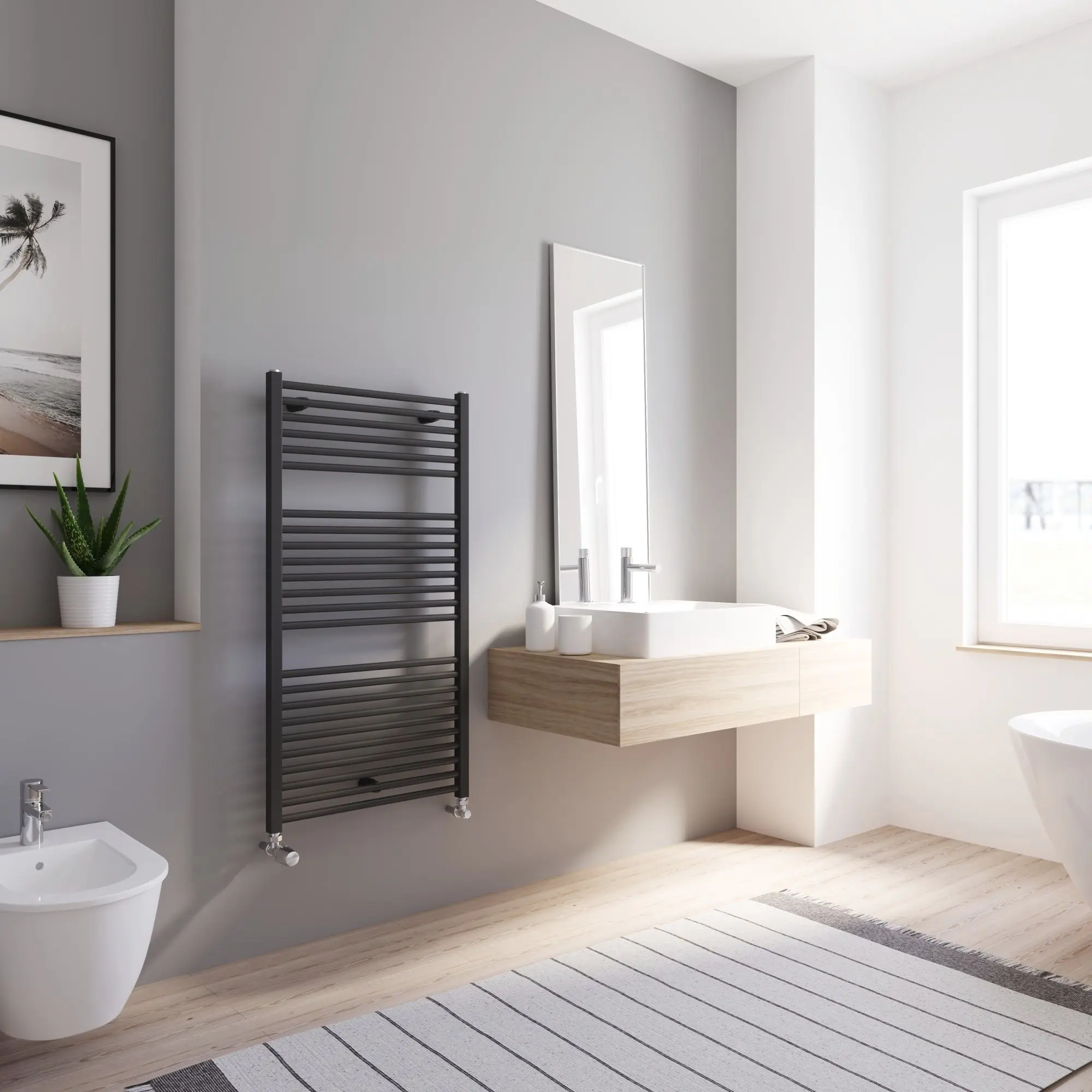 Schulte Design-Heizkörper Turbo 113,5 x 60 cm mattschwarz 600 W