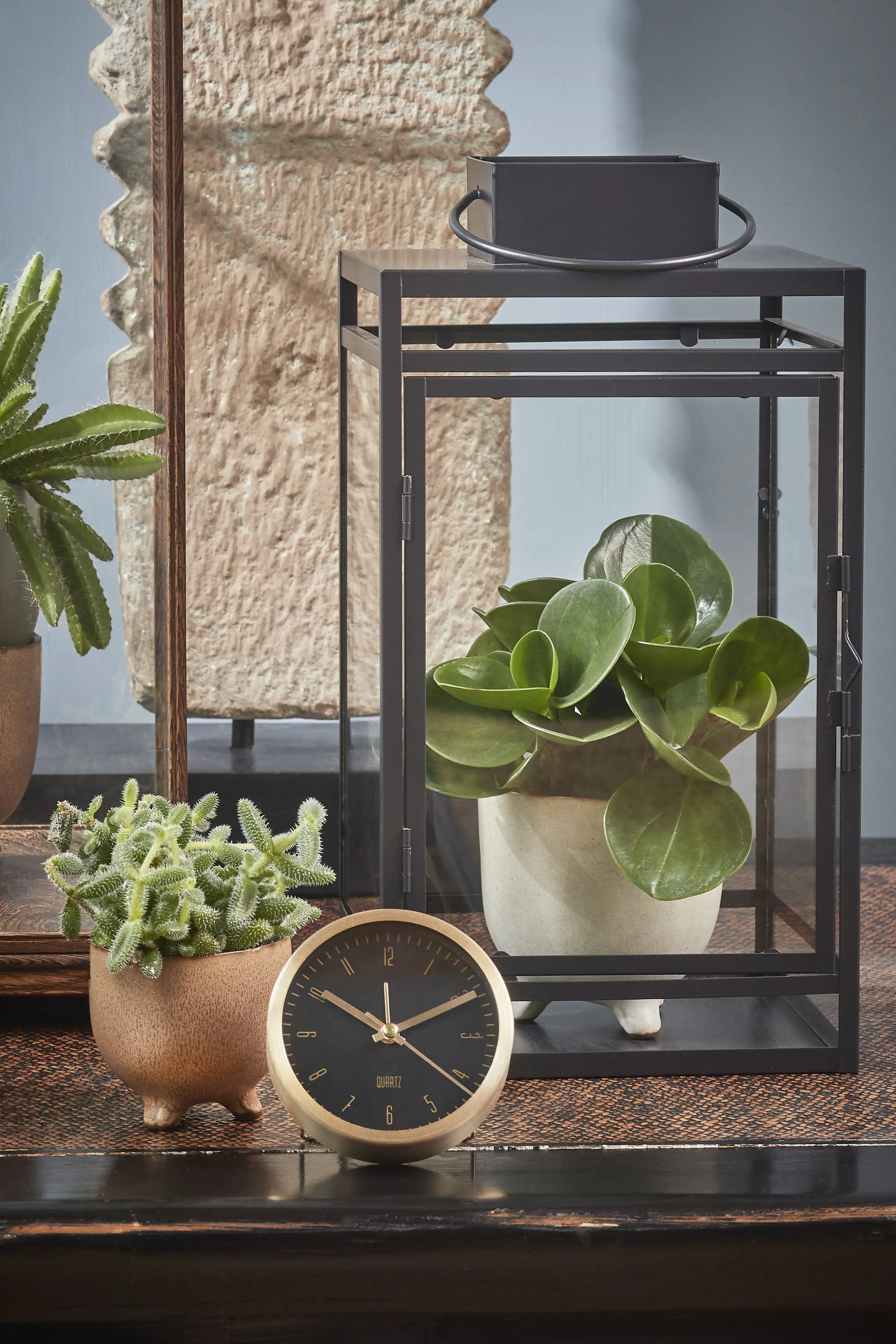 Mica Tischuhr Bonn Ø 9 x H 4 cm schwarz