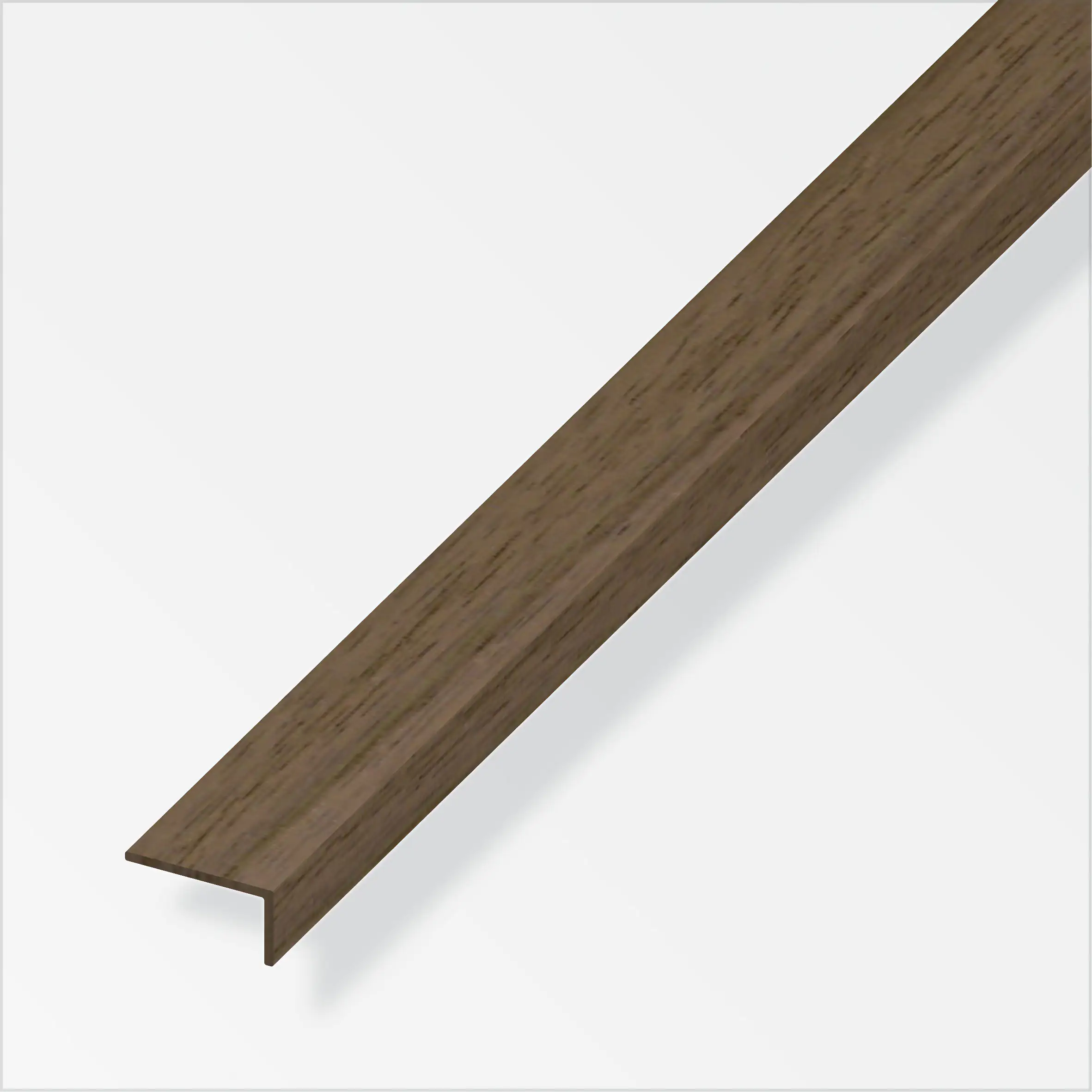 alfer Winkel 2 m, 16 x 19 x 1.3 mm, PVC (Kunststoff), glatt, nussbaum