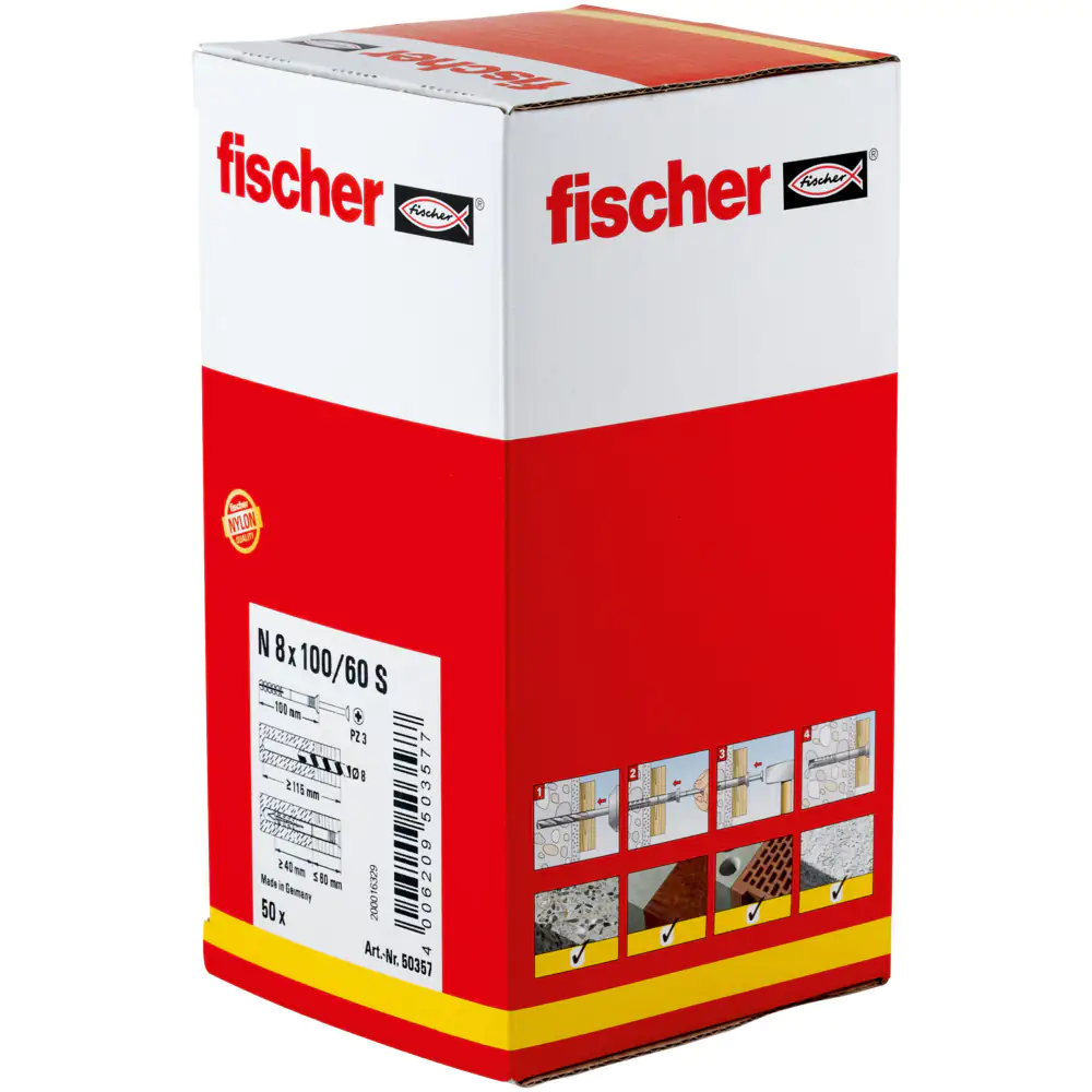 Fischer Nageldübel N 8.0 x 100 mm - 50 Stück Fischer Nageldübel N 8.0 x 100 mm - 50 Stück