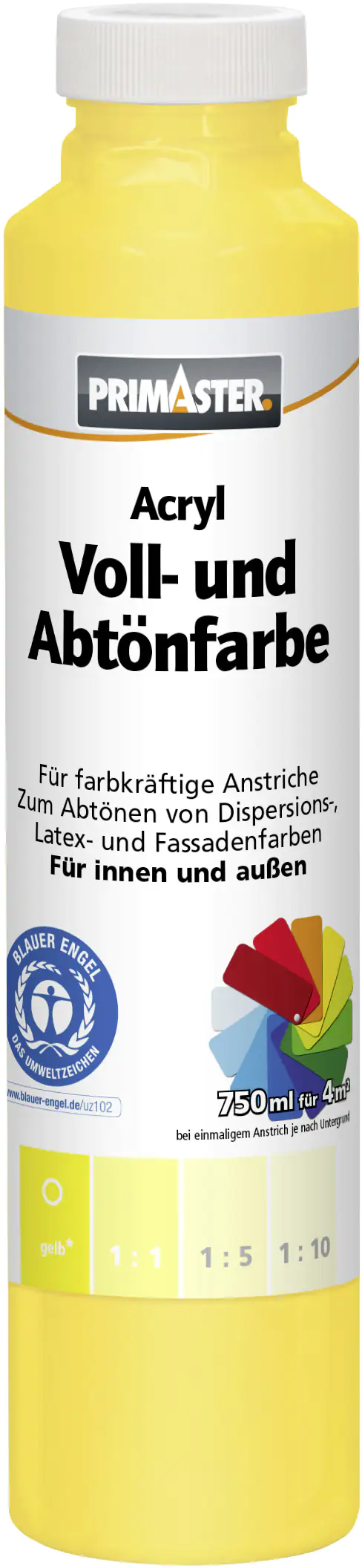 Primaster Voll- und Abtönfarbe 750 ml gelb matt Primaster Voll- und Abtönfarbe 750 ml gelb matt