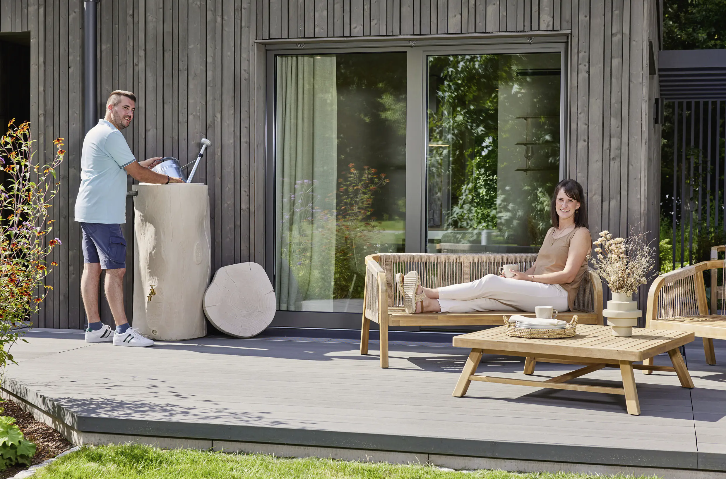 Garantia Regenspeicher Woodstock Baumstamm rund 250 L