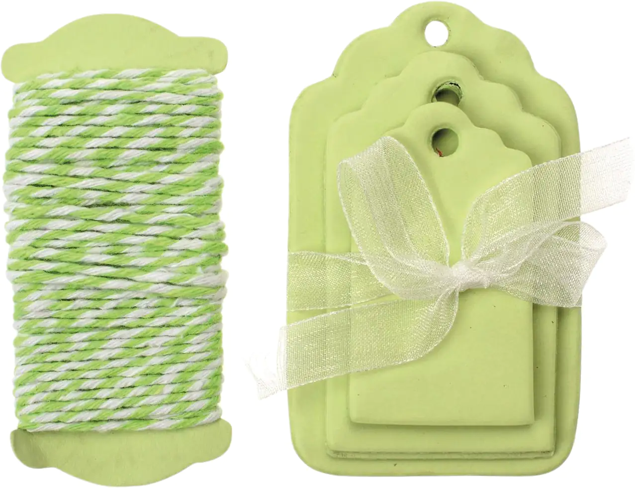 Glorex Papier-Etiketten hellgrün 5-8 x 3-5cm, 15 Stück