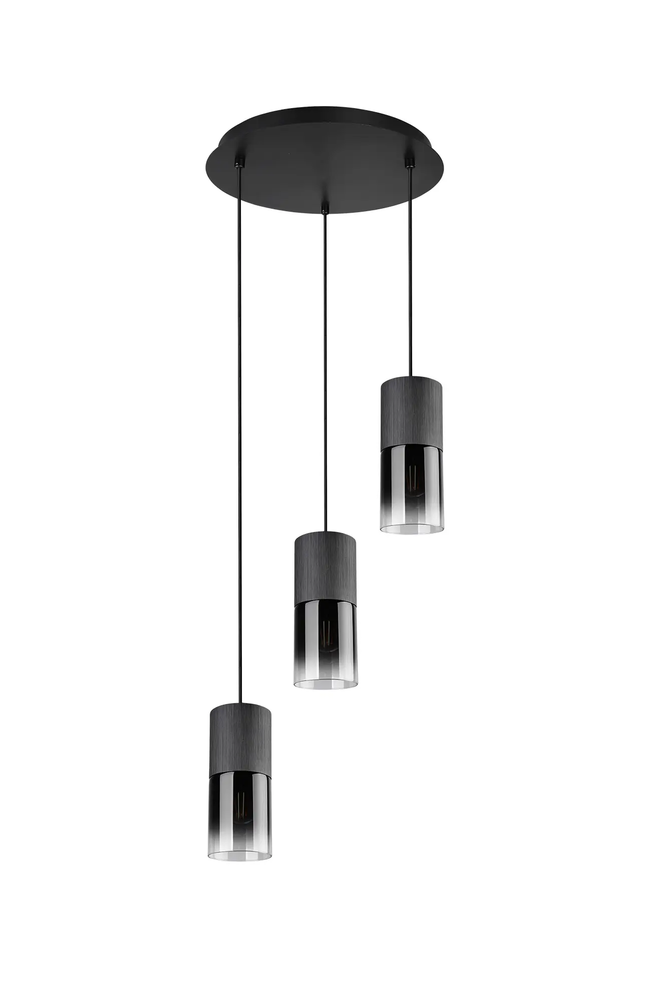 Trio Pendelleuchte Robin grau Glas 