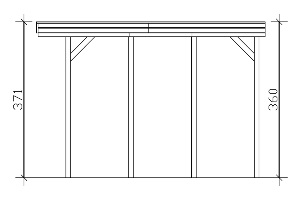 SKAN HOLZ Carport Friesland Caravan 397 x 555 cm, lasiert in Nussbaum