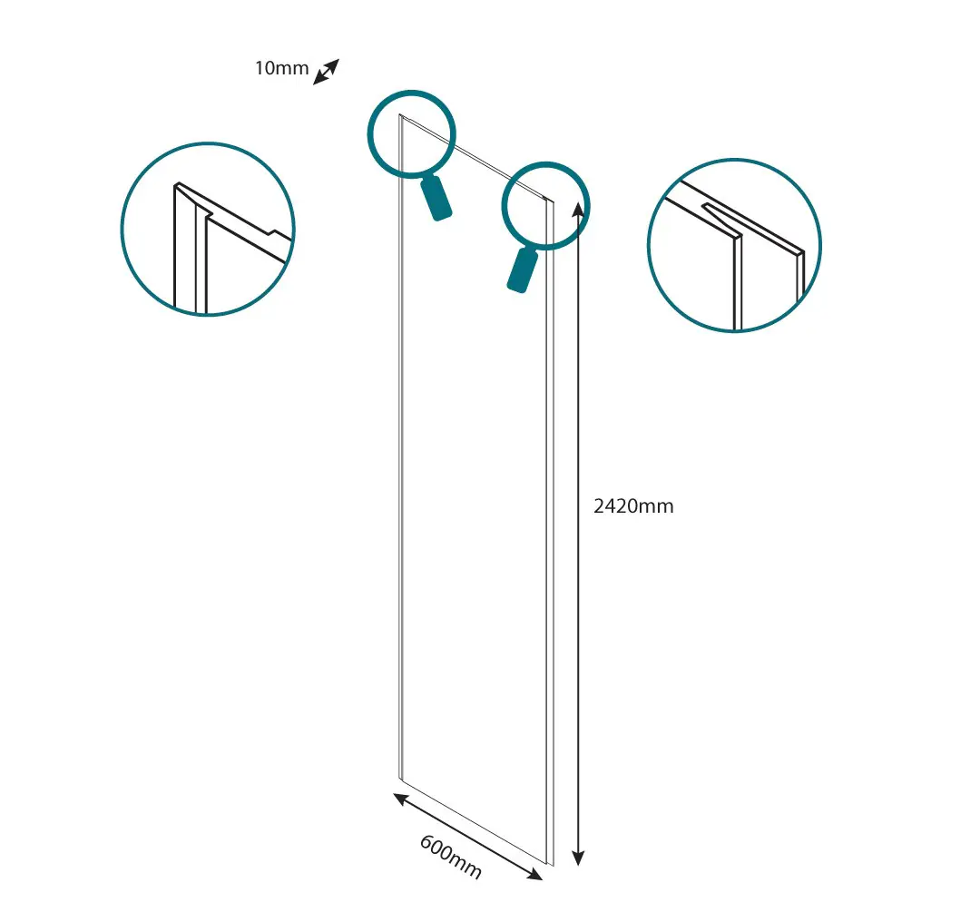 Wetwall Elite Wandpaneel  Rosso Levanto 16 x 242 cm mit abgerundeter Abschlusskante