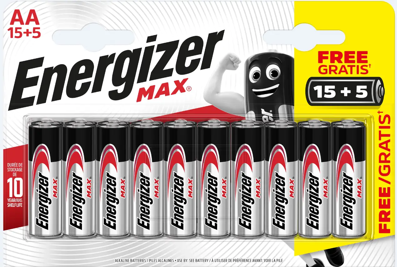 Energizer Alkaline Max Batterie Mignon AA 1,5 V, 15 + 5 Pack