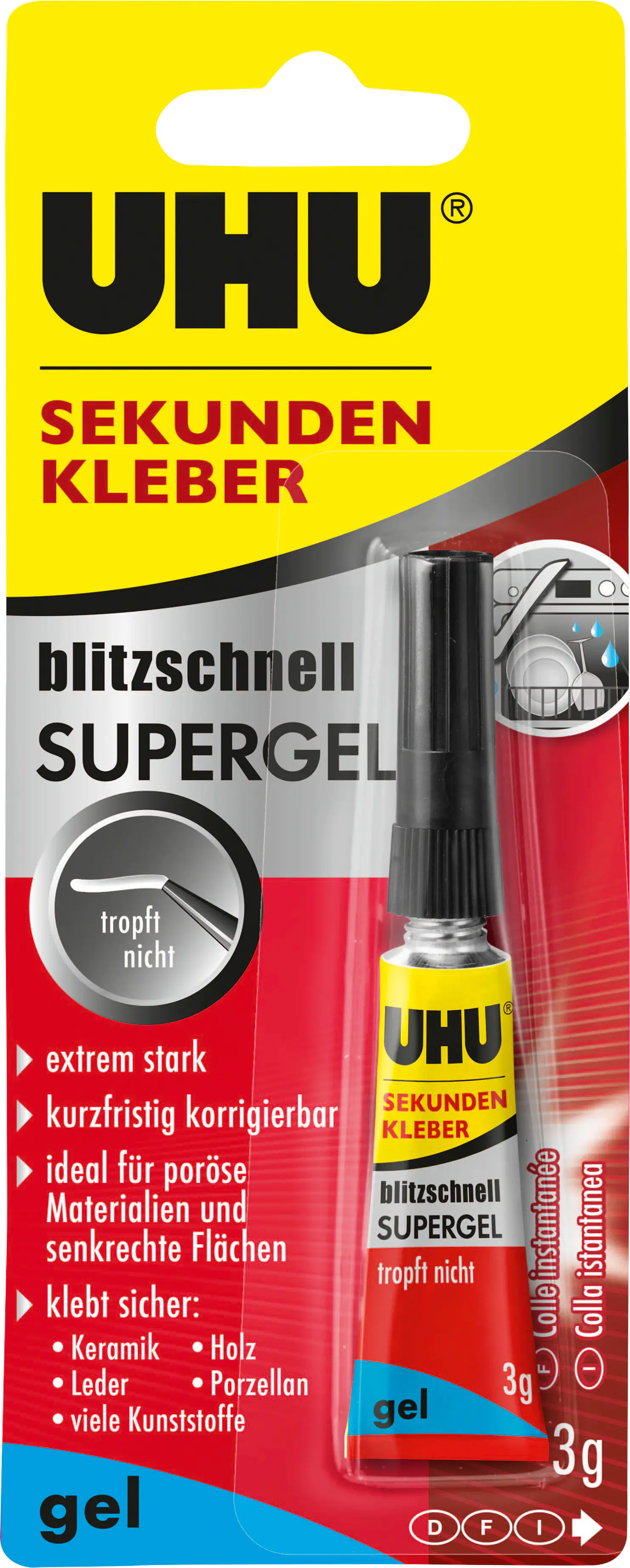 UHU Sekundenkleber blitzschnell Supergel 3 g
