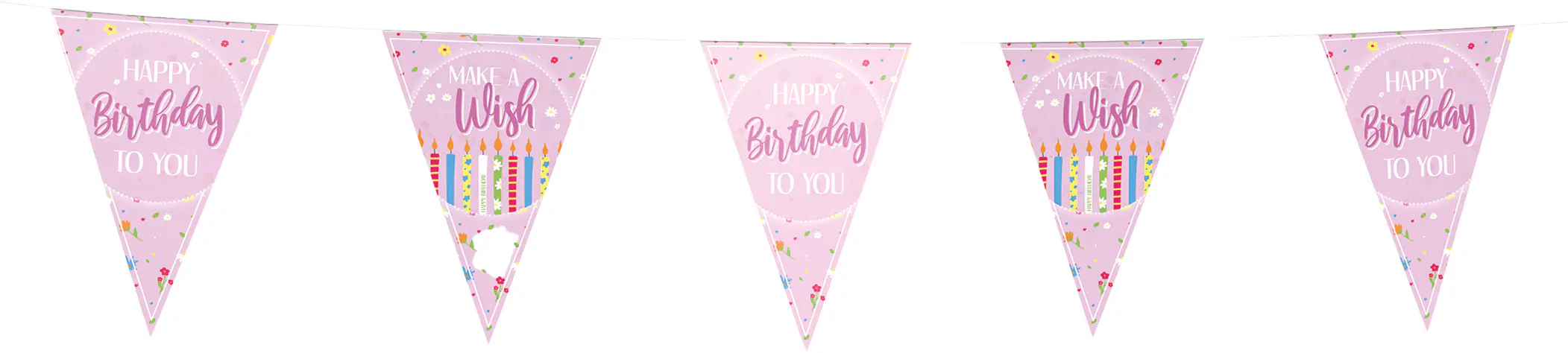 Wimpelkette Make a Wish pastel 4-5 m 1 Stück
