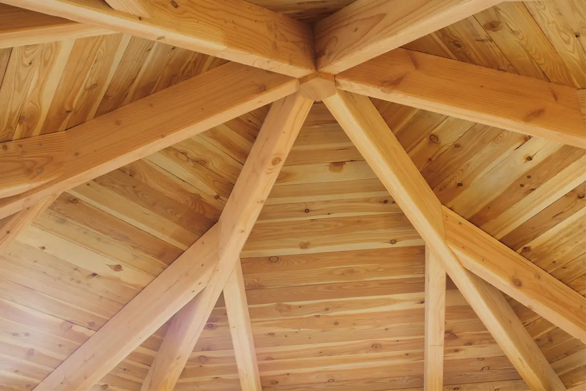 SKAN HOLZ Pavillon Colmar 3 Douglasie, lasiert in Nussbaum