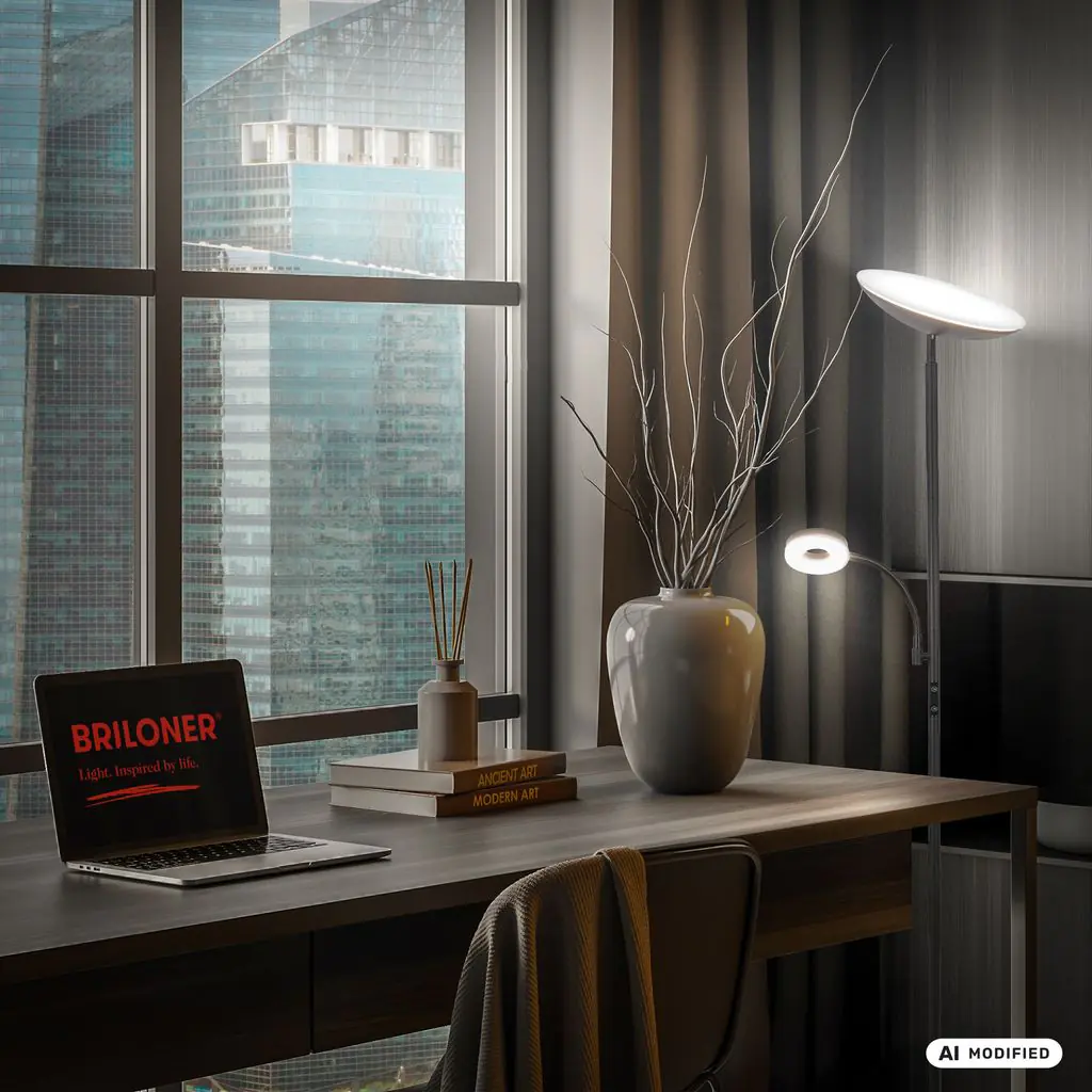 Briloner LED-Stehleuchte SIRA mit Lesearm Ø 26 x 180 cm schwarz