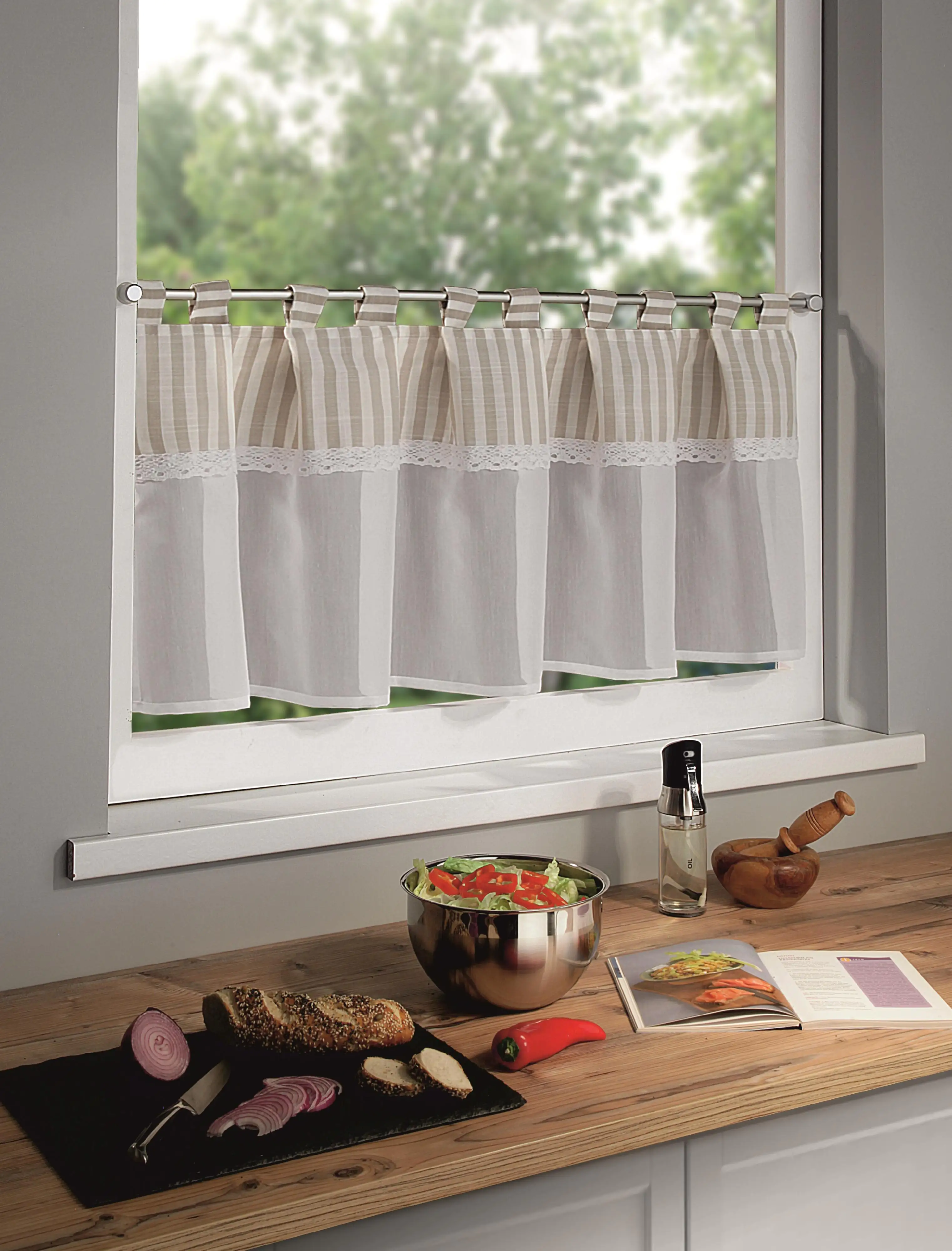 Neusser Collection Schlaufenpanneau Serafina grau, 45 x 135 cm