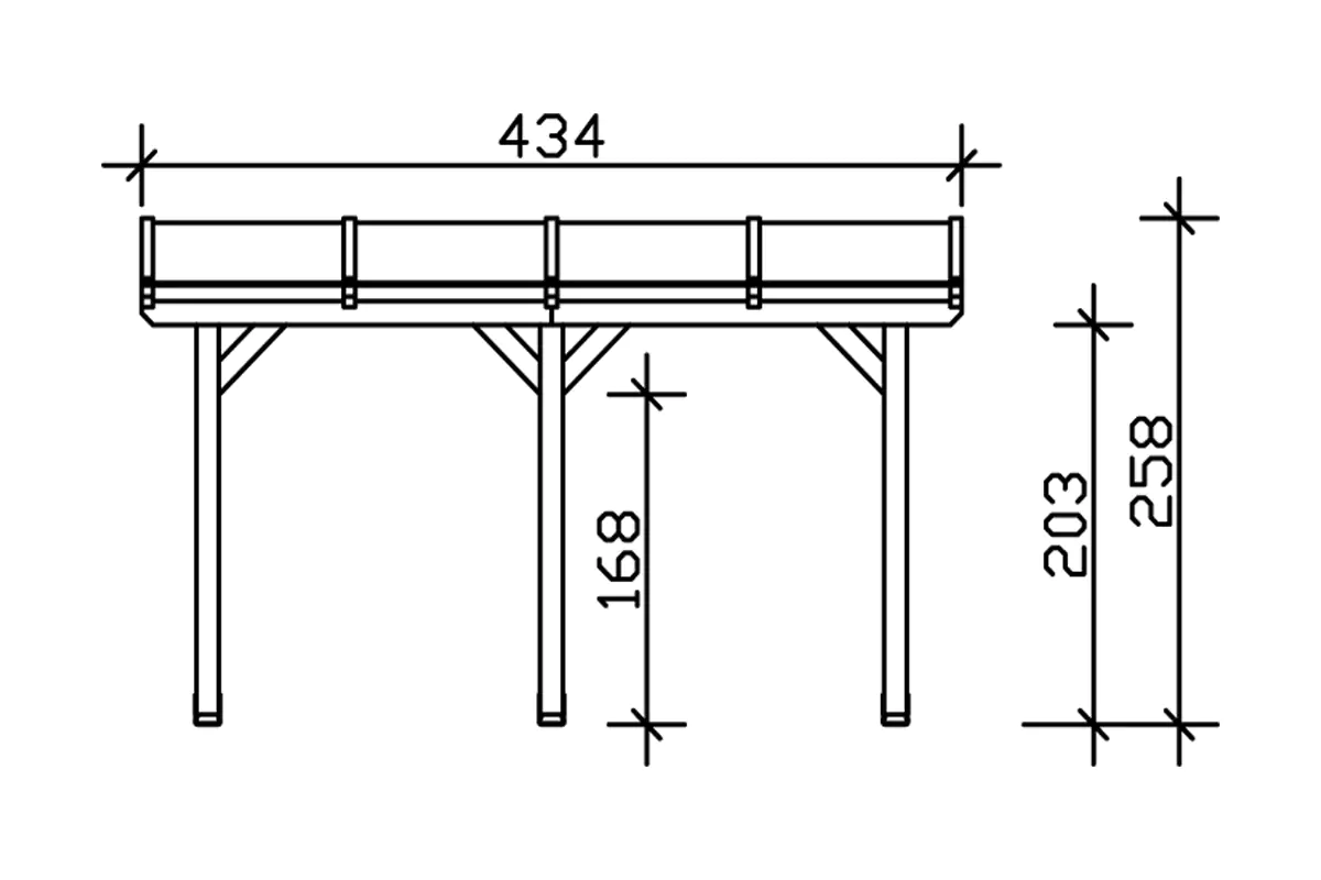 SKAN HOLZ Terrassenüberdachung Andria 434 x 250 cm Leimholz