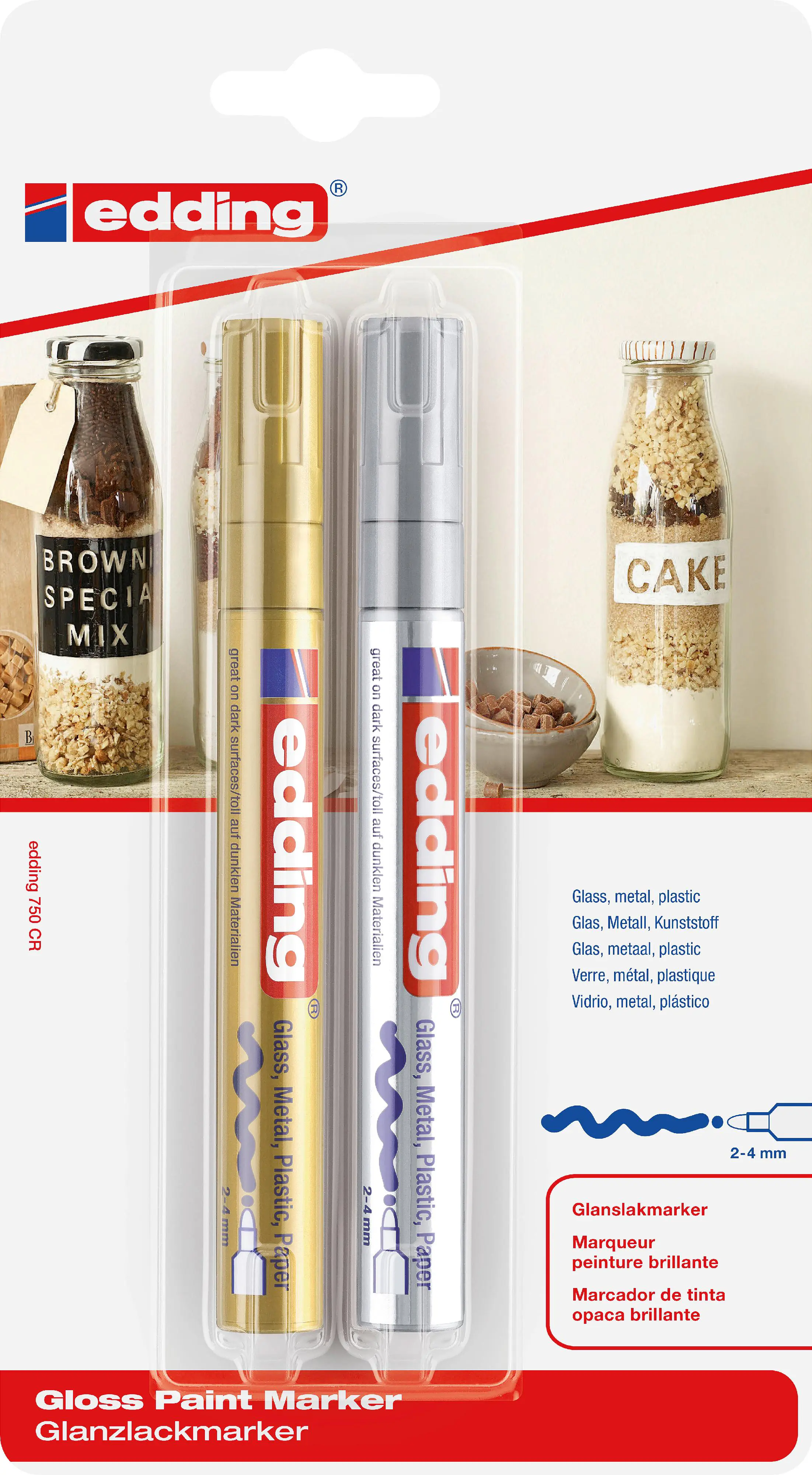 edding 750 Glanzlackmarker 2er Set gold und silber edding 750 Glanzlackmarker 2er Set gold und silber