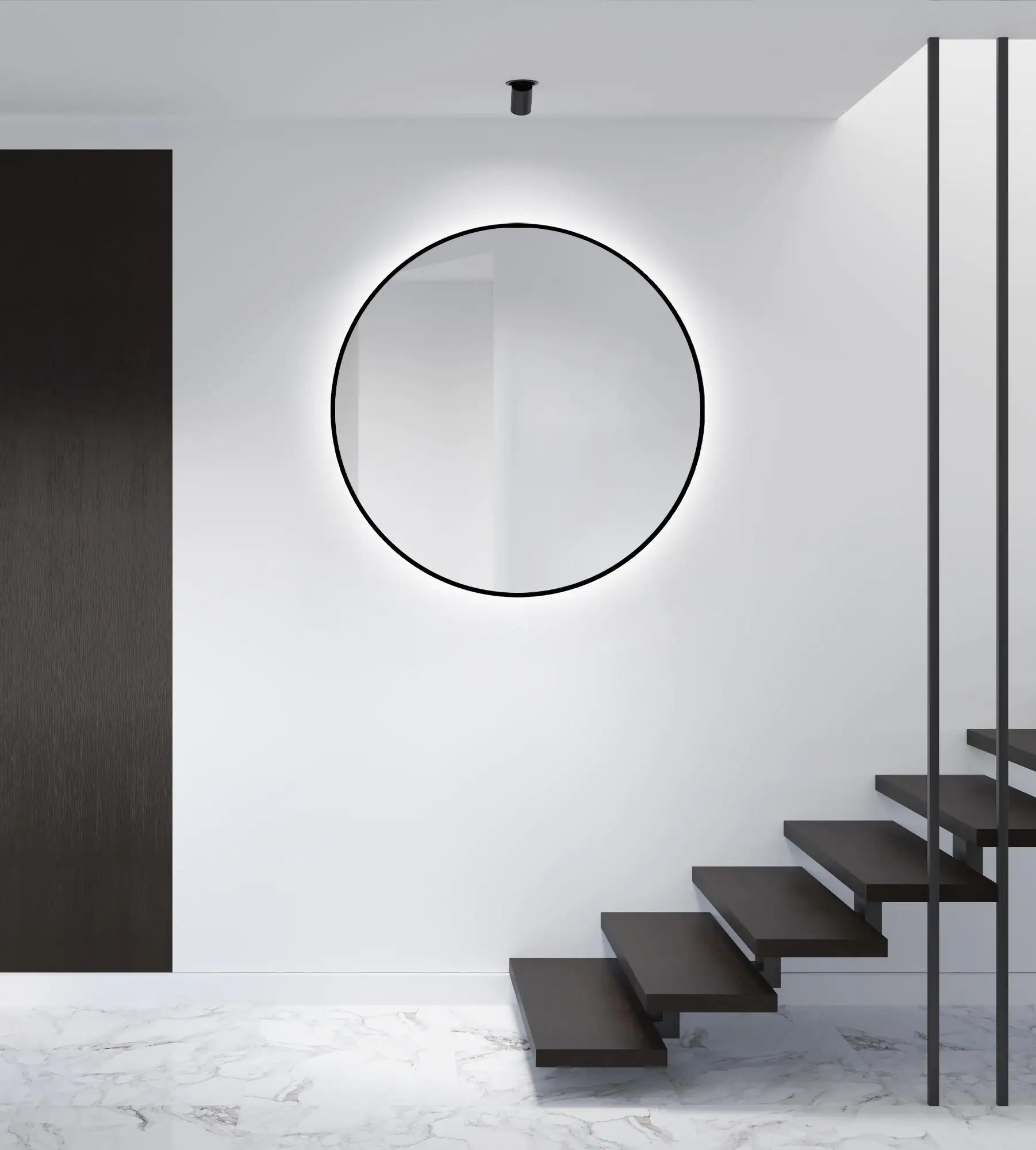 DSK LED Lichtspiegel Silver Globo Ø100 cm, schwarz