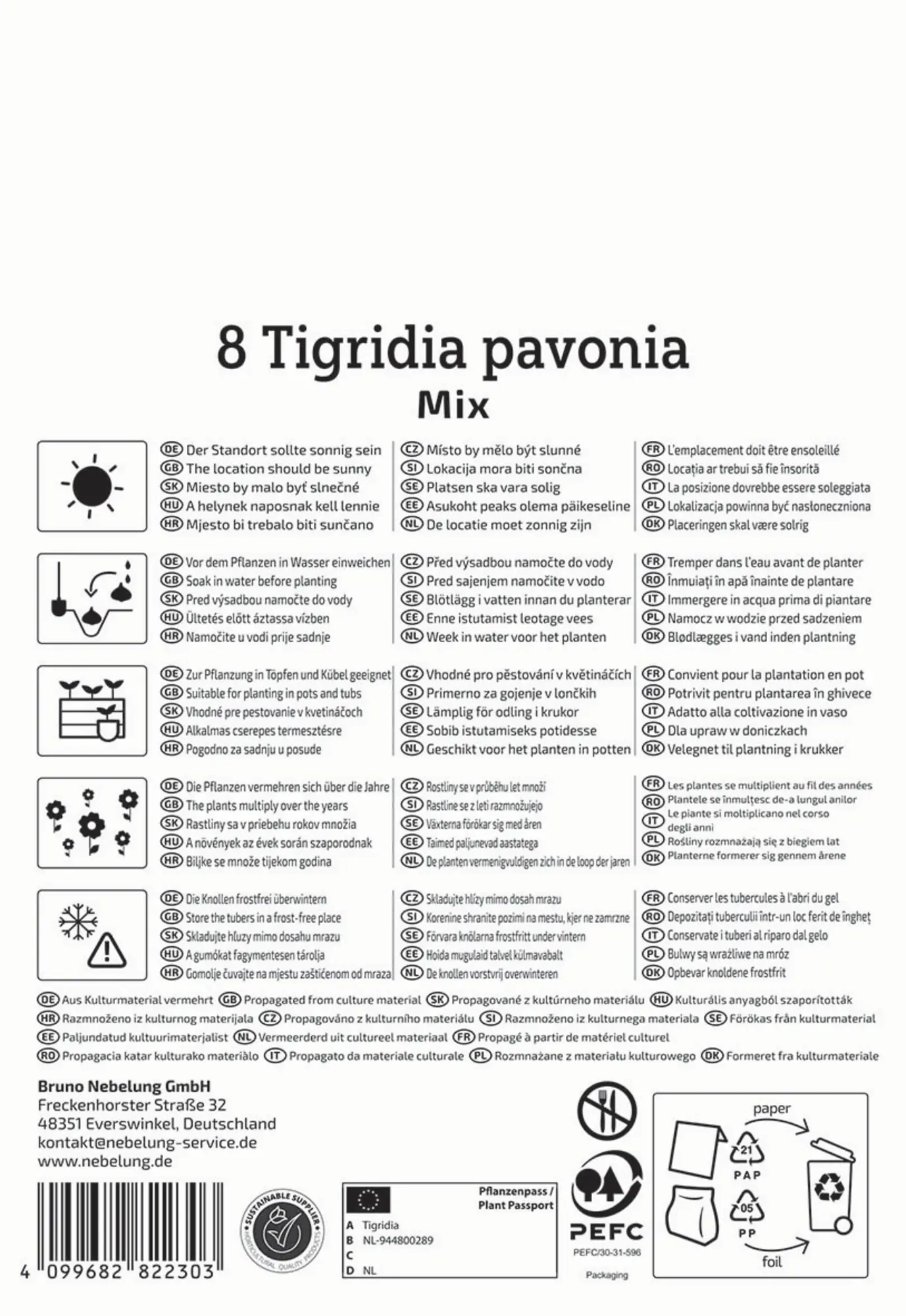 Kiepenkerl Saatgut Tigerblume Mischung für ca. 8 Pflanzen