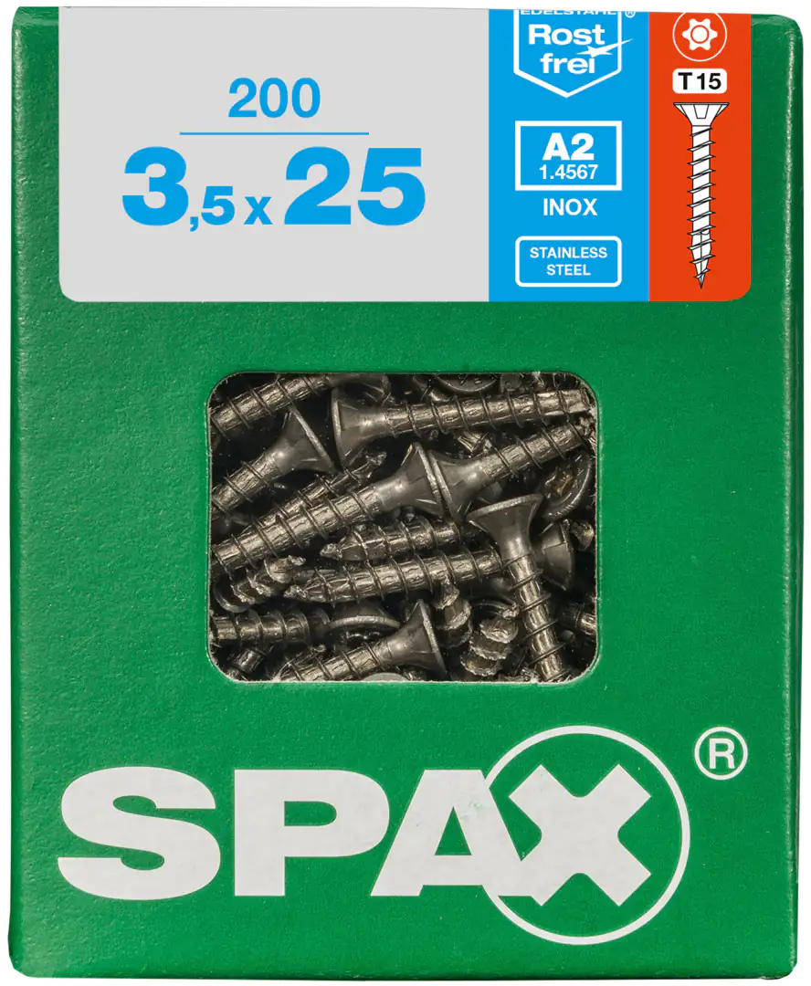 Spax Universalschrauben 3.5 x 25 mm TX 15 - 200 Stk. Spax Universalschrauben 3.5 x 25 mm TX 15 - 200 Stk.