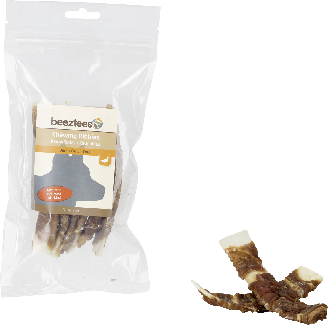 Beetzees Ribbies Ente Hundesnack 12,5 cm