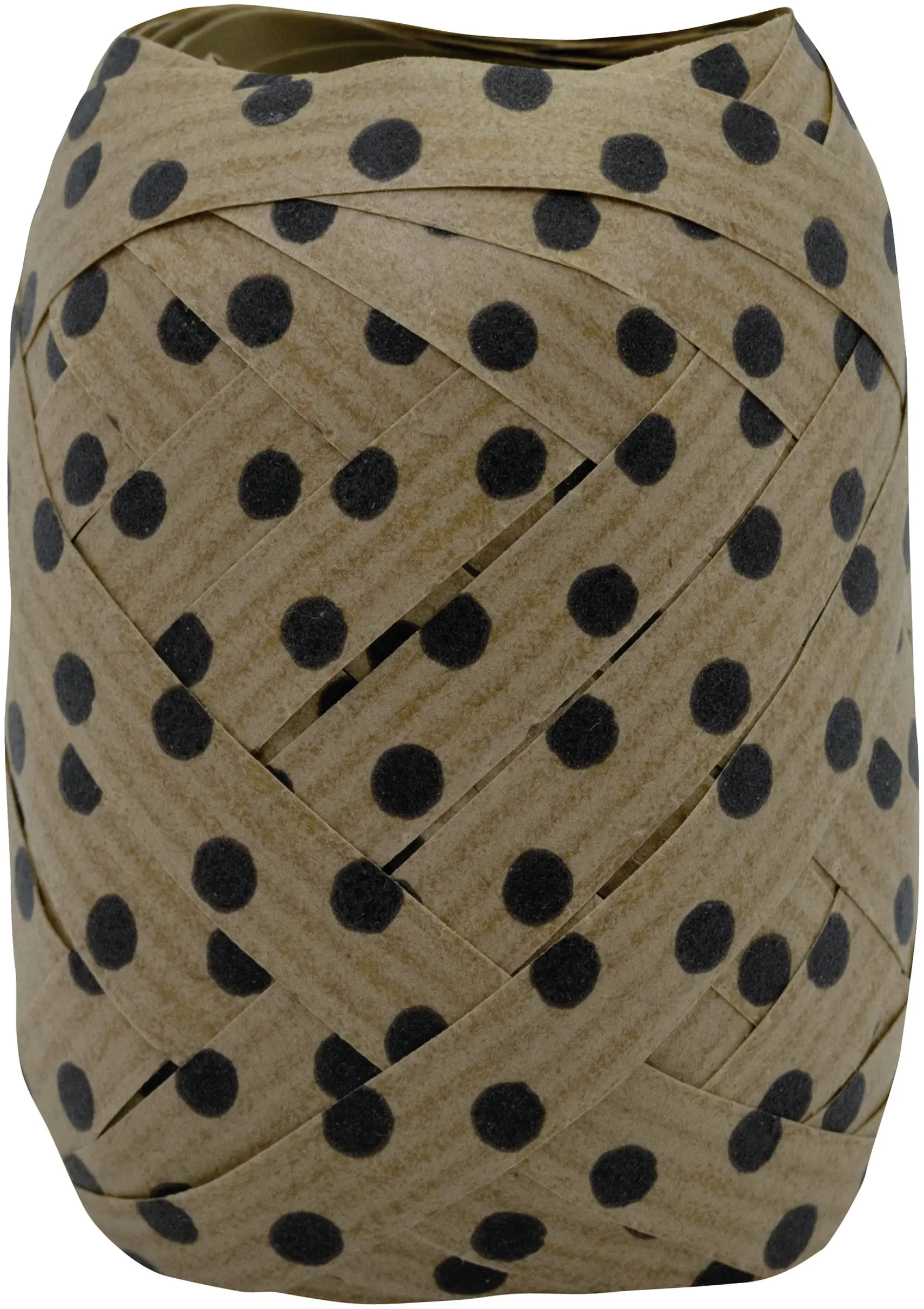 4014995205872 Braun & Company Geschenkband Ei Knäuel schwarze Punkte 12 m x 10 mm