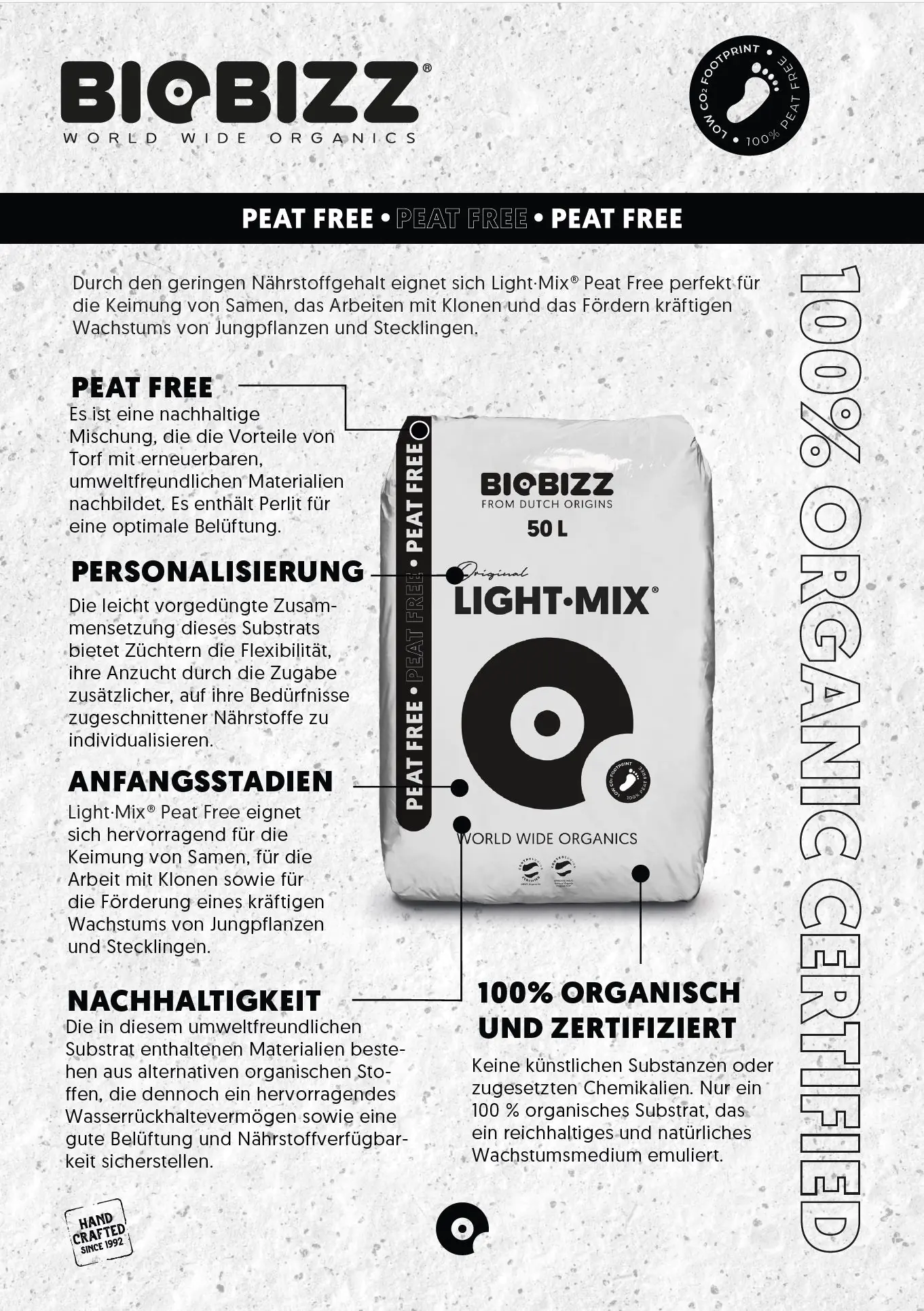 BioBizz Blumenerde Light-Mix torffrei 50 Liter 