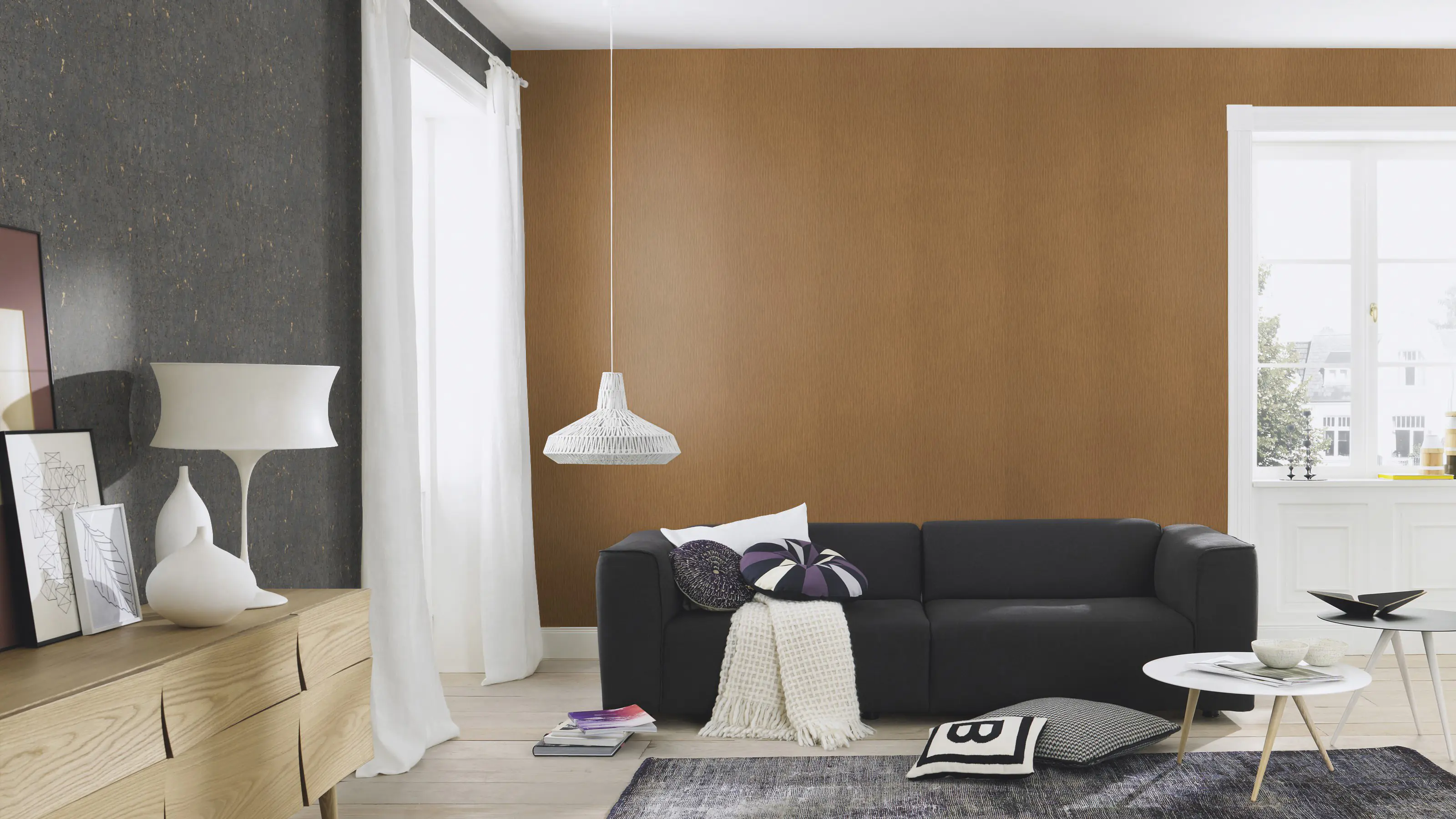 Rasch Vliestapete 537734 Braun-Cognac Uni 10,05 m x 0,53 m