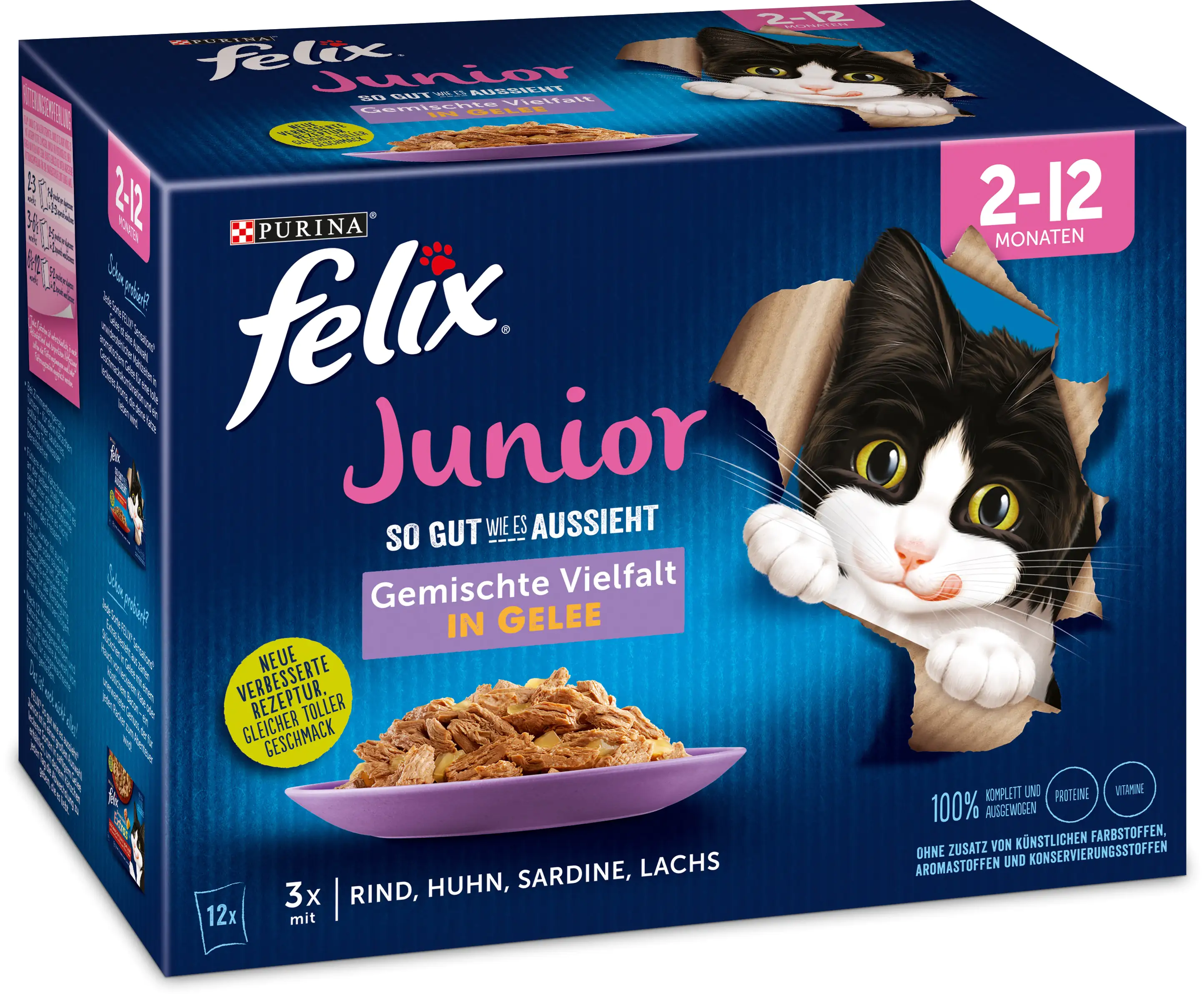 Felix Junior Gemischte Vielfalt in Gelee Katzenfutter 12 x 85g Felix Junior Gemischte Vielfalt in Gelee Katzenfutter 12 x 85g