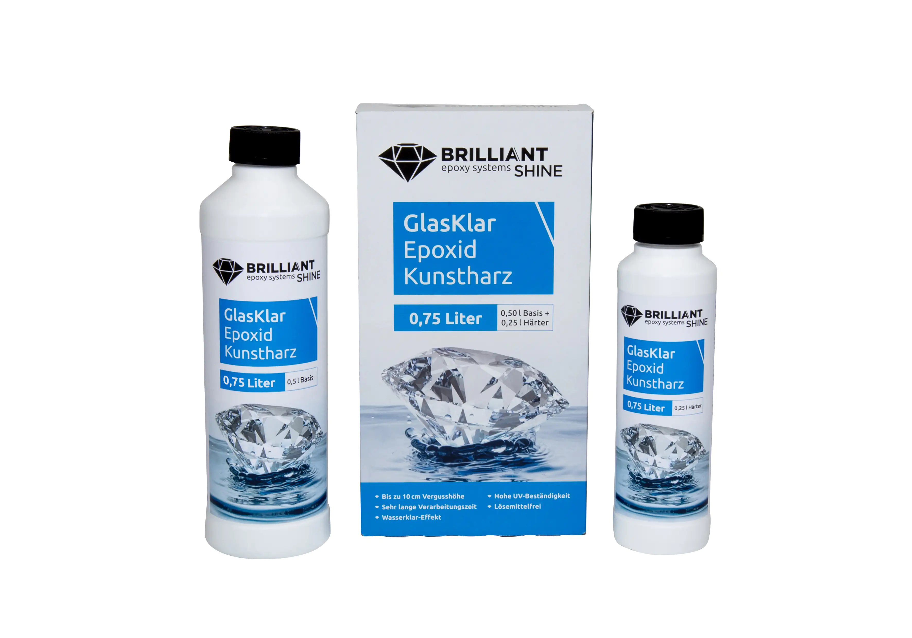 Brilliant Shine Epoxid Kunstharz Glasklar Epoxidharz A+B, 0,75L Brilliant Shine Epoxid Kunstharz Glasklar Epoxidharz A+B, 0,75L