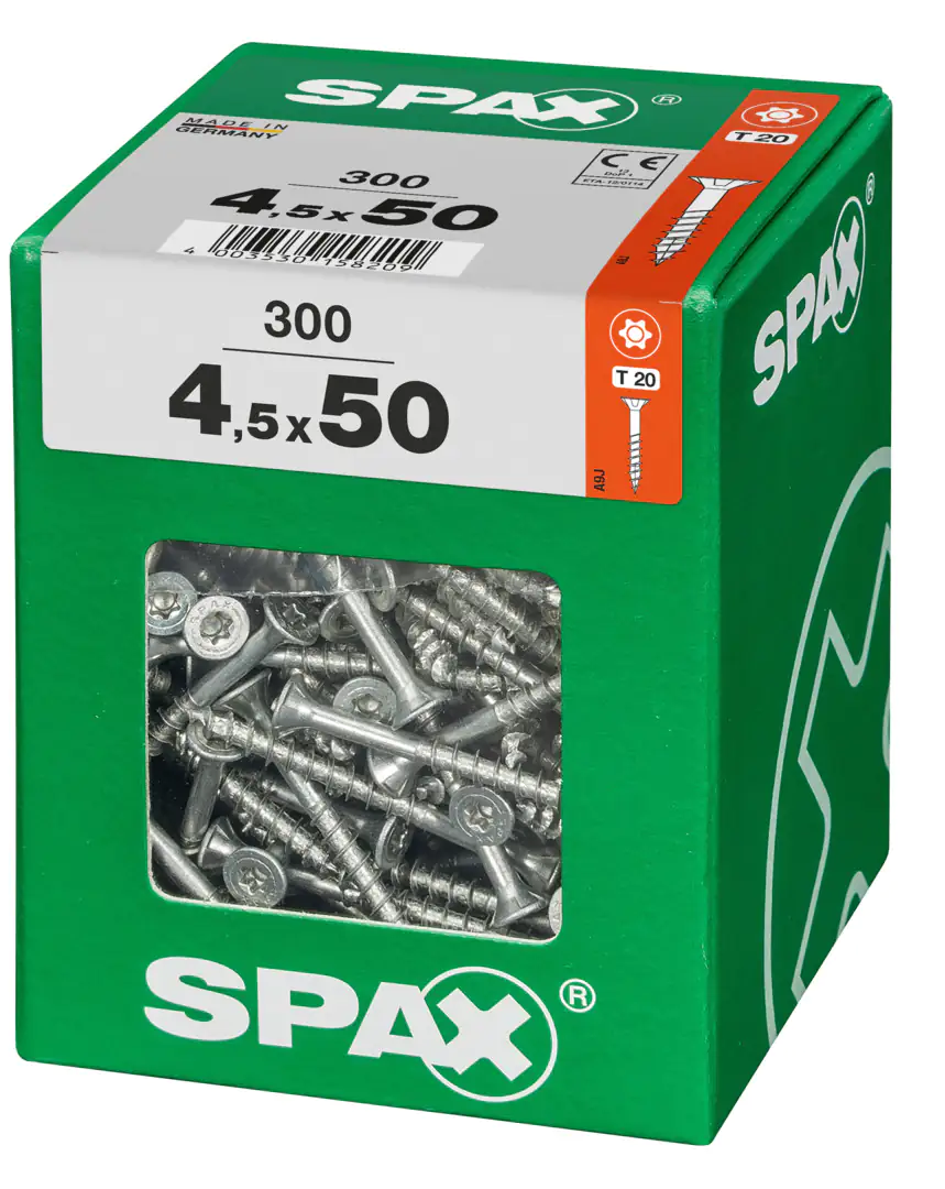 Spax Universalschrauben 4.5 x 50 mm TX 20 - 300 Stk. Spax Universalschrauben 4.5 x 50 mm TX 20 - 300 Stk.