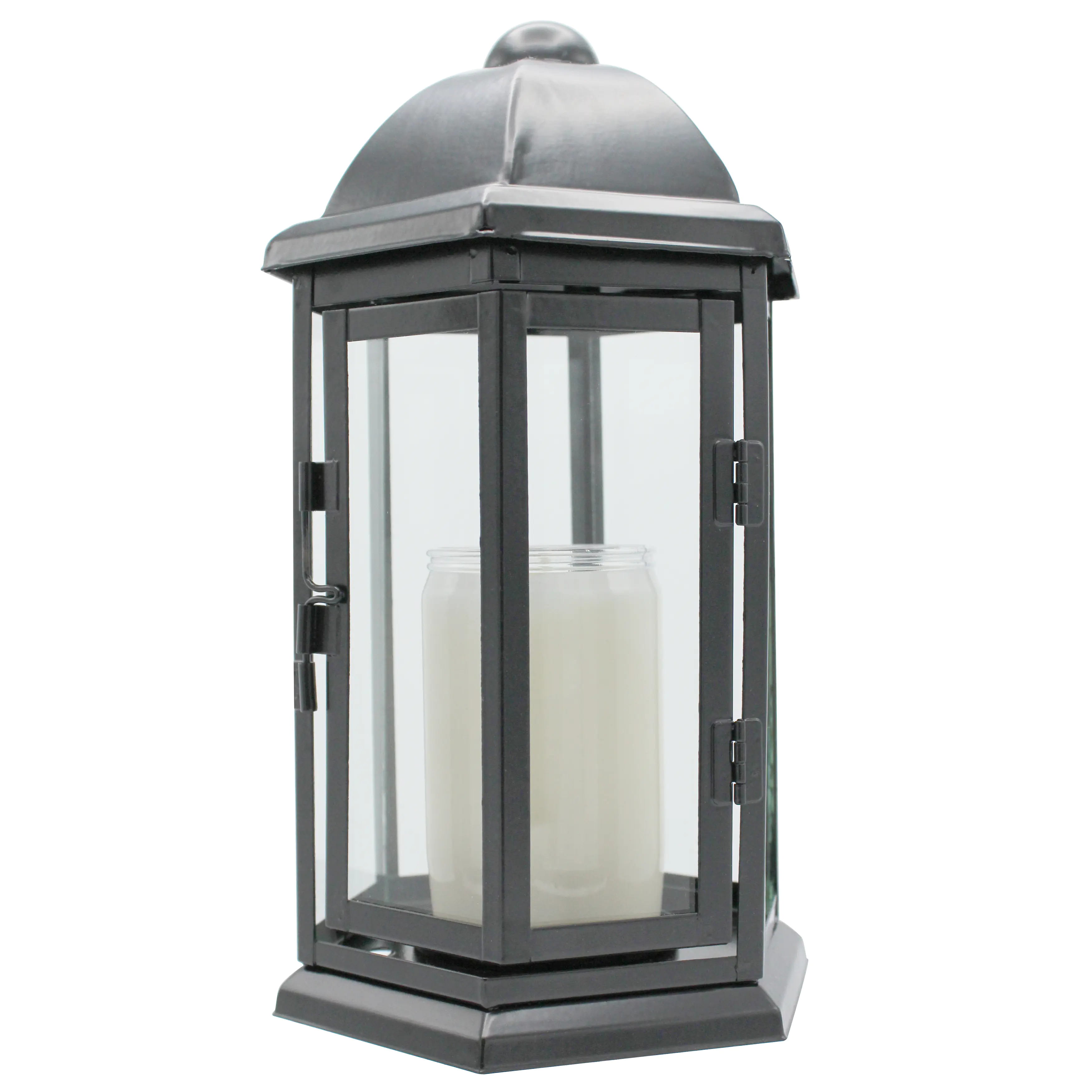 Grablaterne aus Stahlblech 23,5 cm schwarz mit Erdspieß Grablaterne aus Stahlblech 23,5 cm schwarz mit Erdspieß