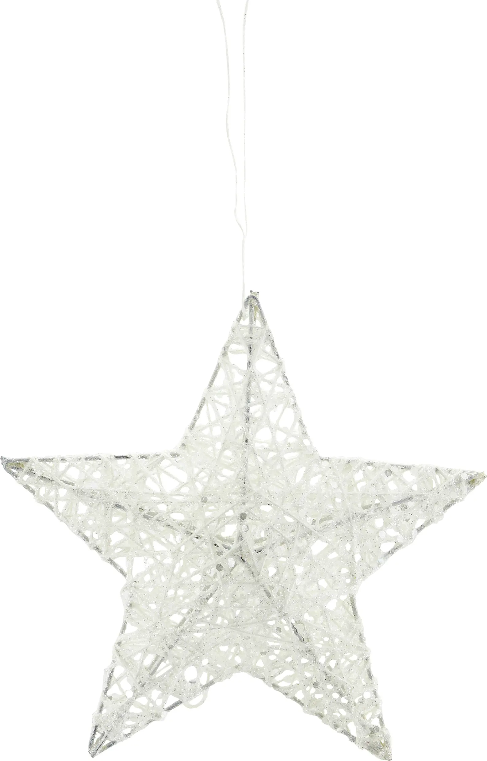 Weihnachtsanhänger Stern 3D aus Kunststoff 15 cm weiß