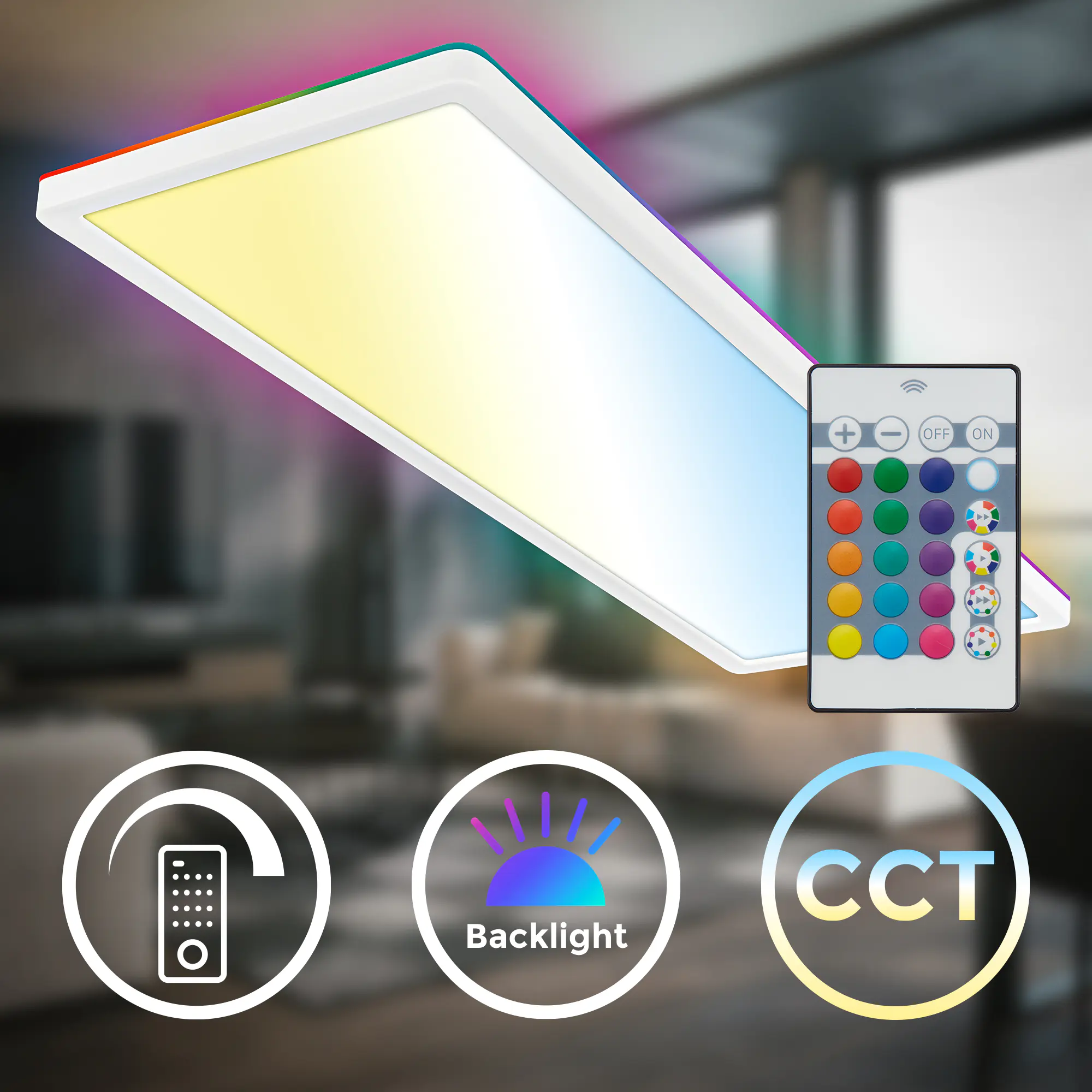 Briloner LED-Panelleuchte Slim 58 x 20 cm weiß RGB dimmbar