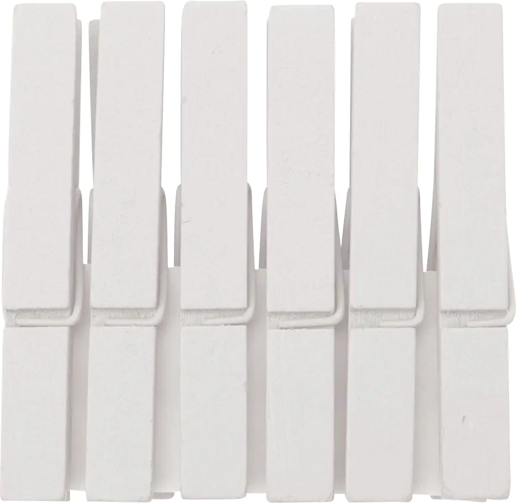 Glorex Holzklammern weiß 7,4 x 1,0 cm 6 Stück