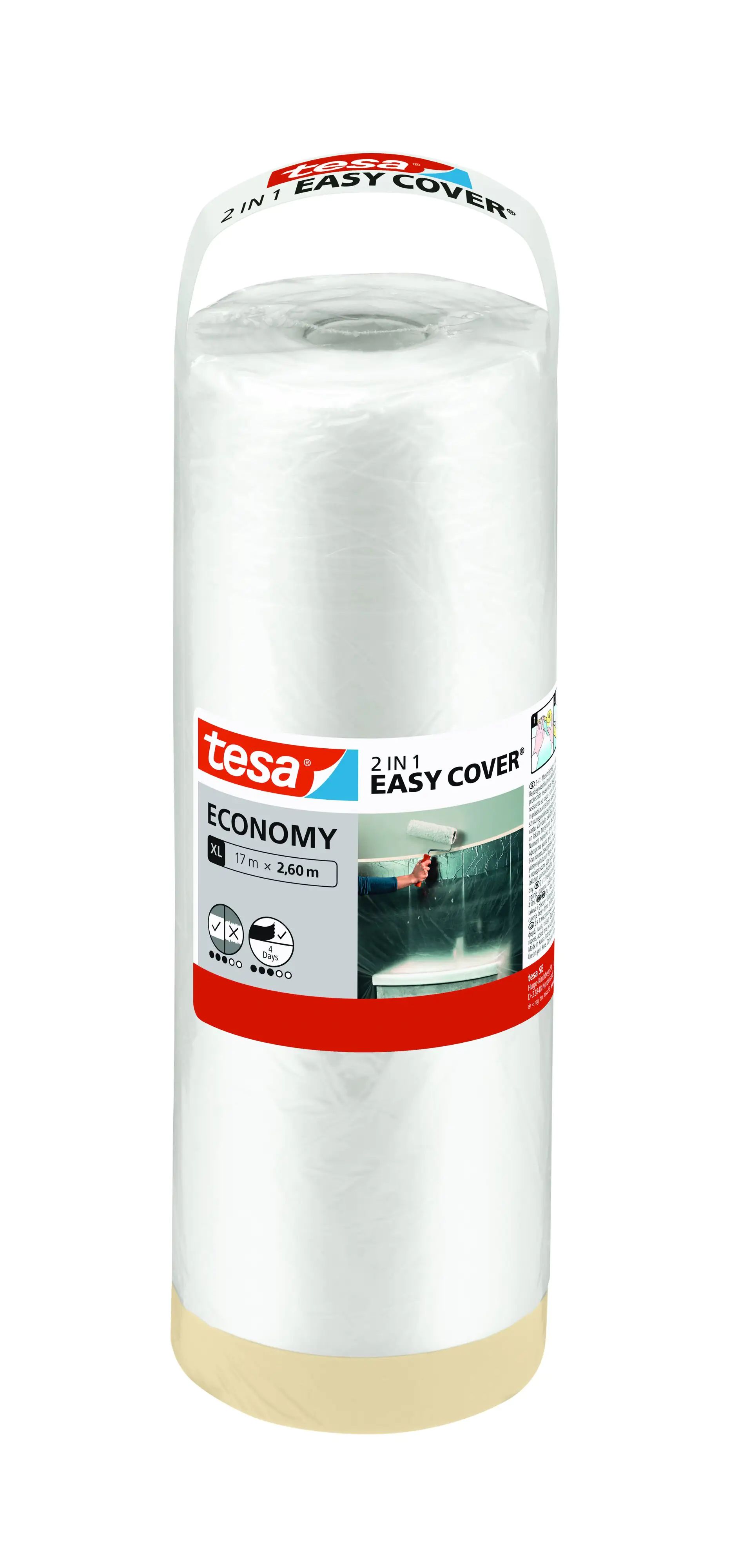 tesa Abdeckfolie Easy Cover Economy Nachfüllrolle XL 17 m x 2,60 m tesa Abdeckfolie Easy Cover Economy Nachfüllrolle XL 17 m x 2,60 m