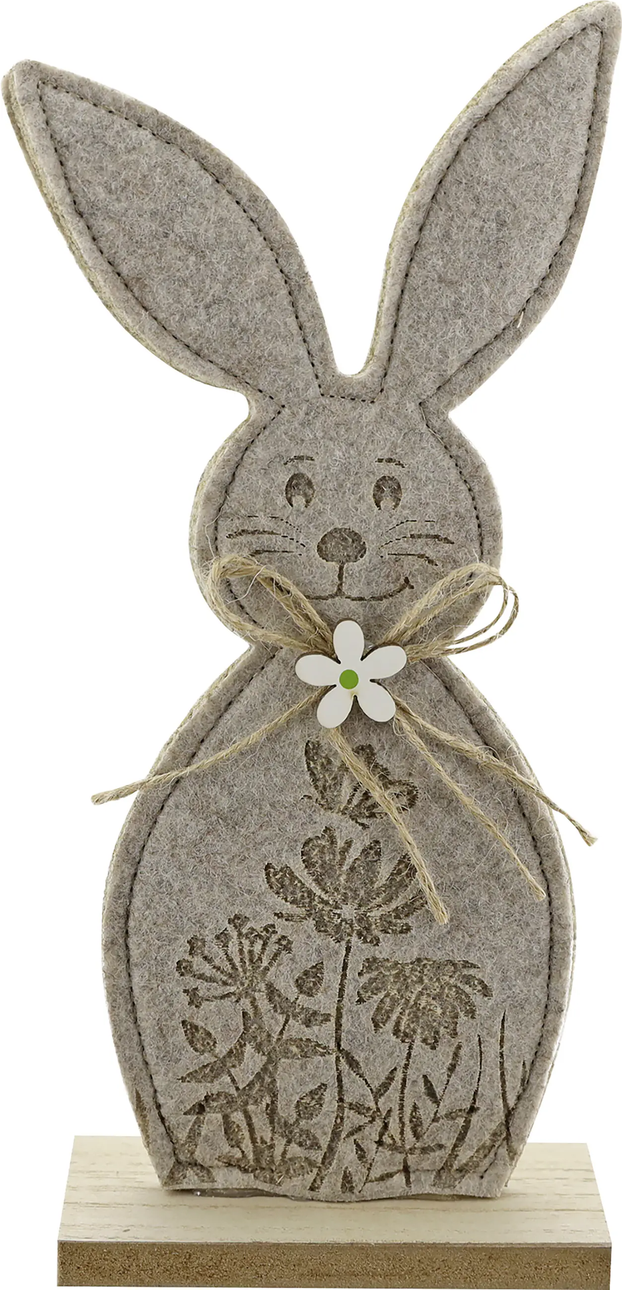 Dekoaufsteller Hase Filz 22,5 x 10,5 cm grau