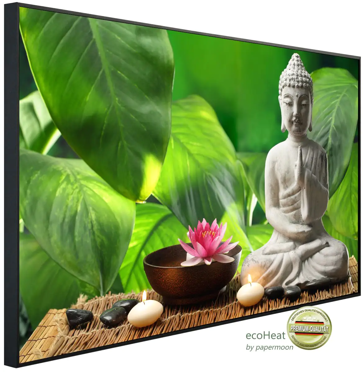 papermoon Infrarotheizkörper EcoHeat 60x120 cm 1200 Watt Buddha Meditation