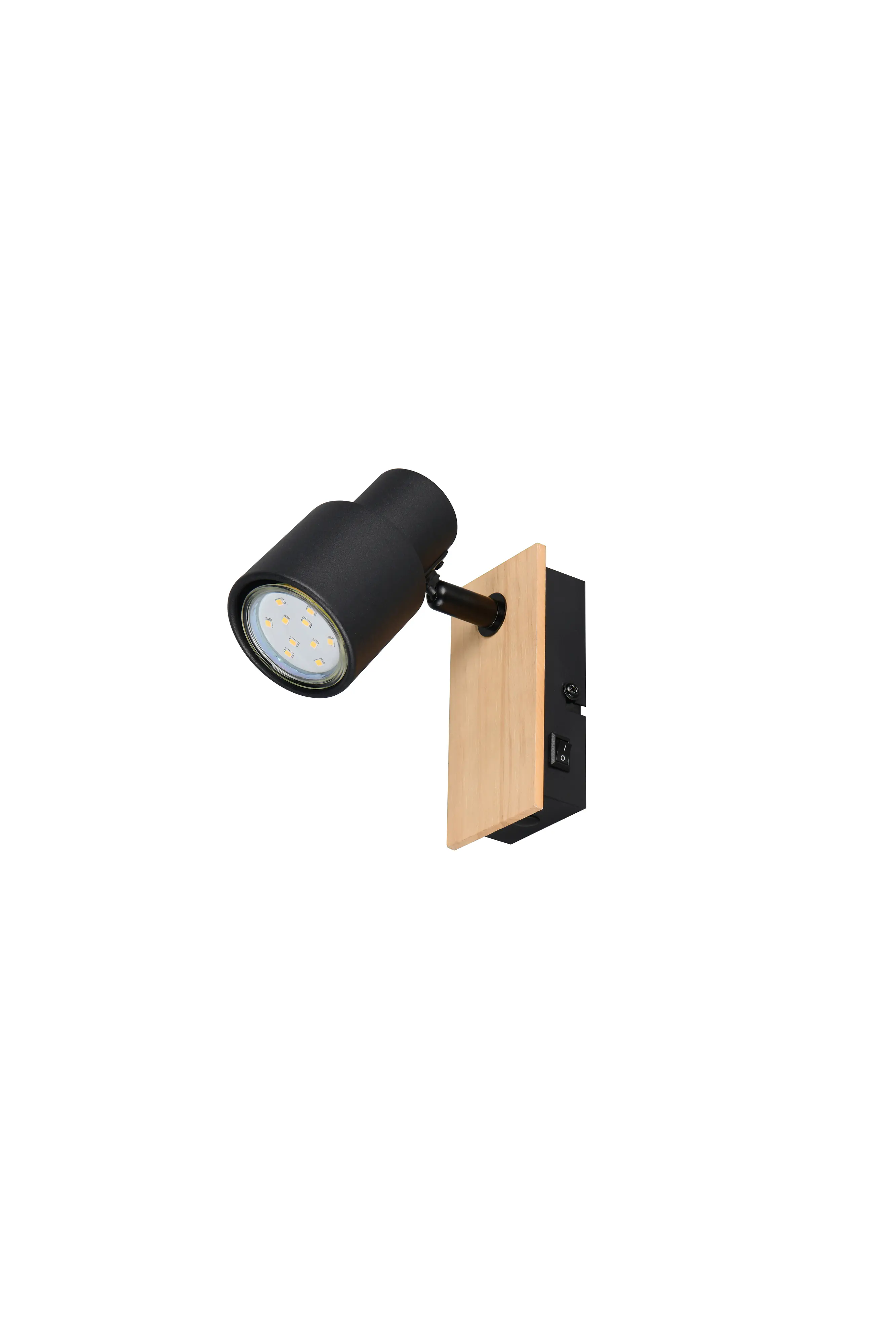 Trio Wandlampe 1er Spot Pierre 15 x 14 cm schwarz matt/natur